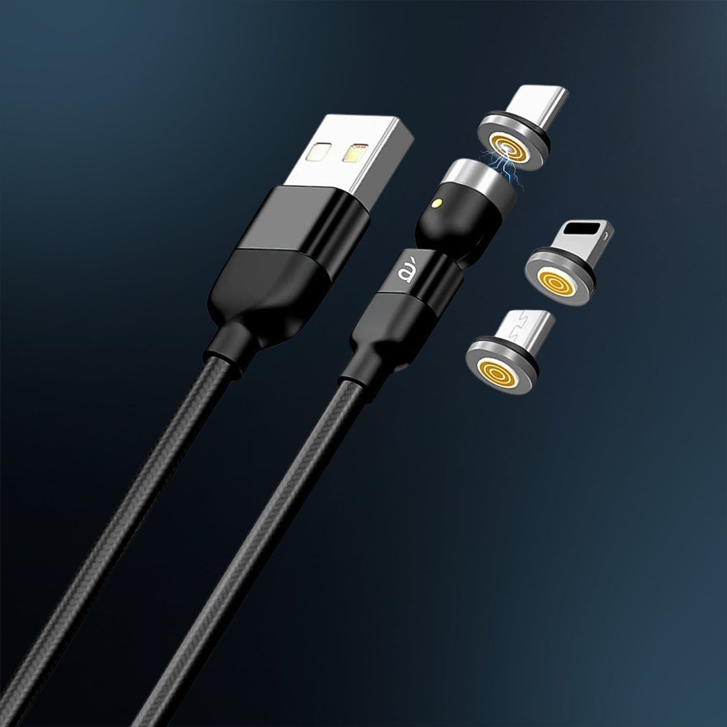 3 in 1 Magnetic USB Charging Cable – Nylon Braided & Fast Charging