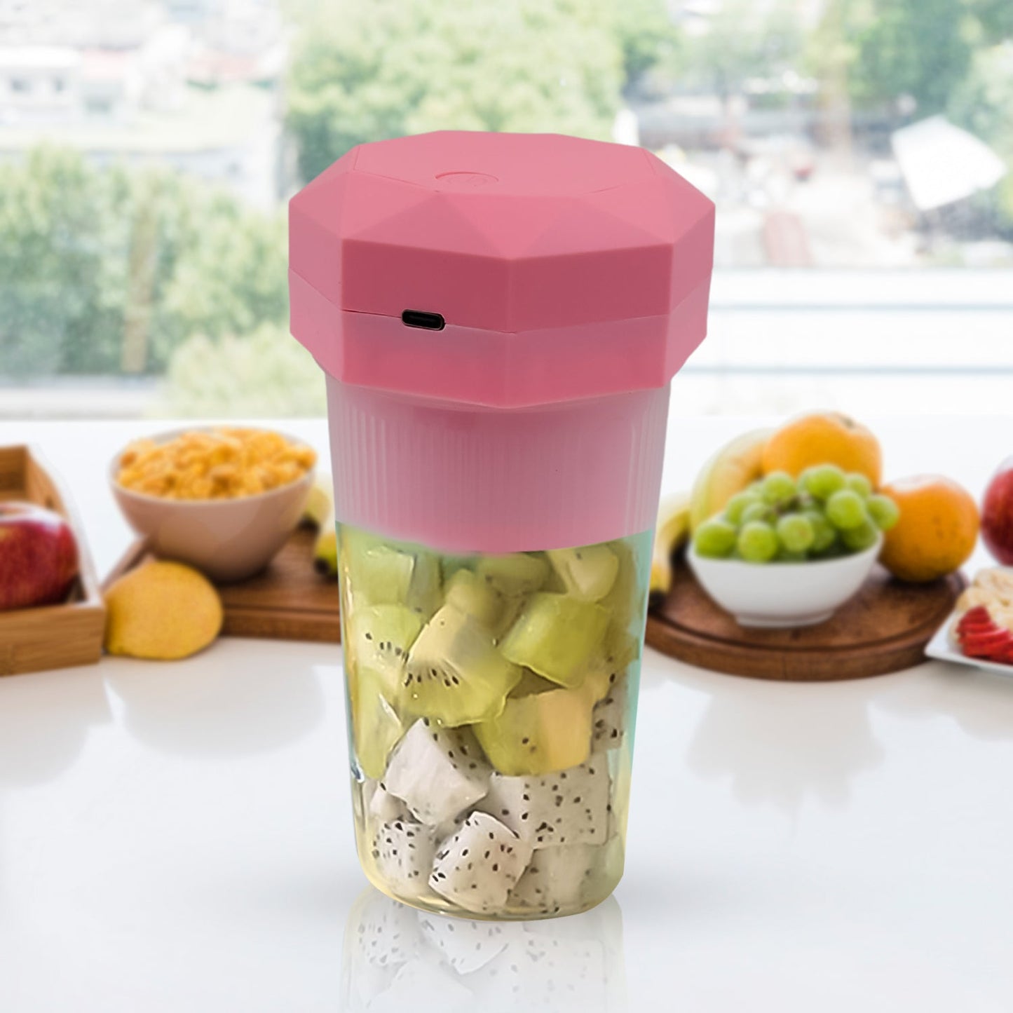 Portable Multifunctional Electric Juicer Cup – USB Rechargeable, 6-Blade (350ML)