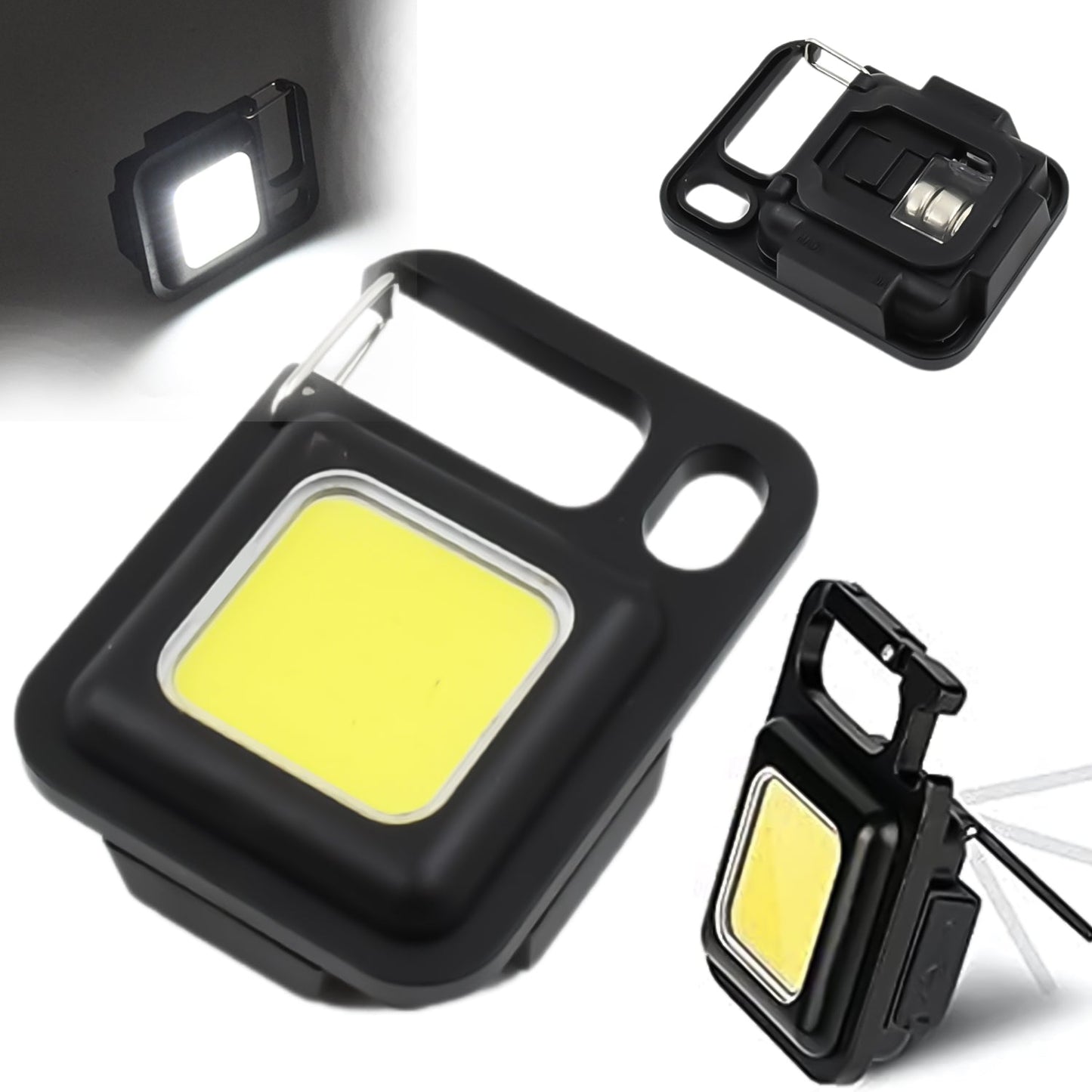LED Keychain Flashlight for Camping, Hiking & Emergency Use with Folding Stand & Bottle Opener (Battery Operated)