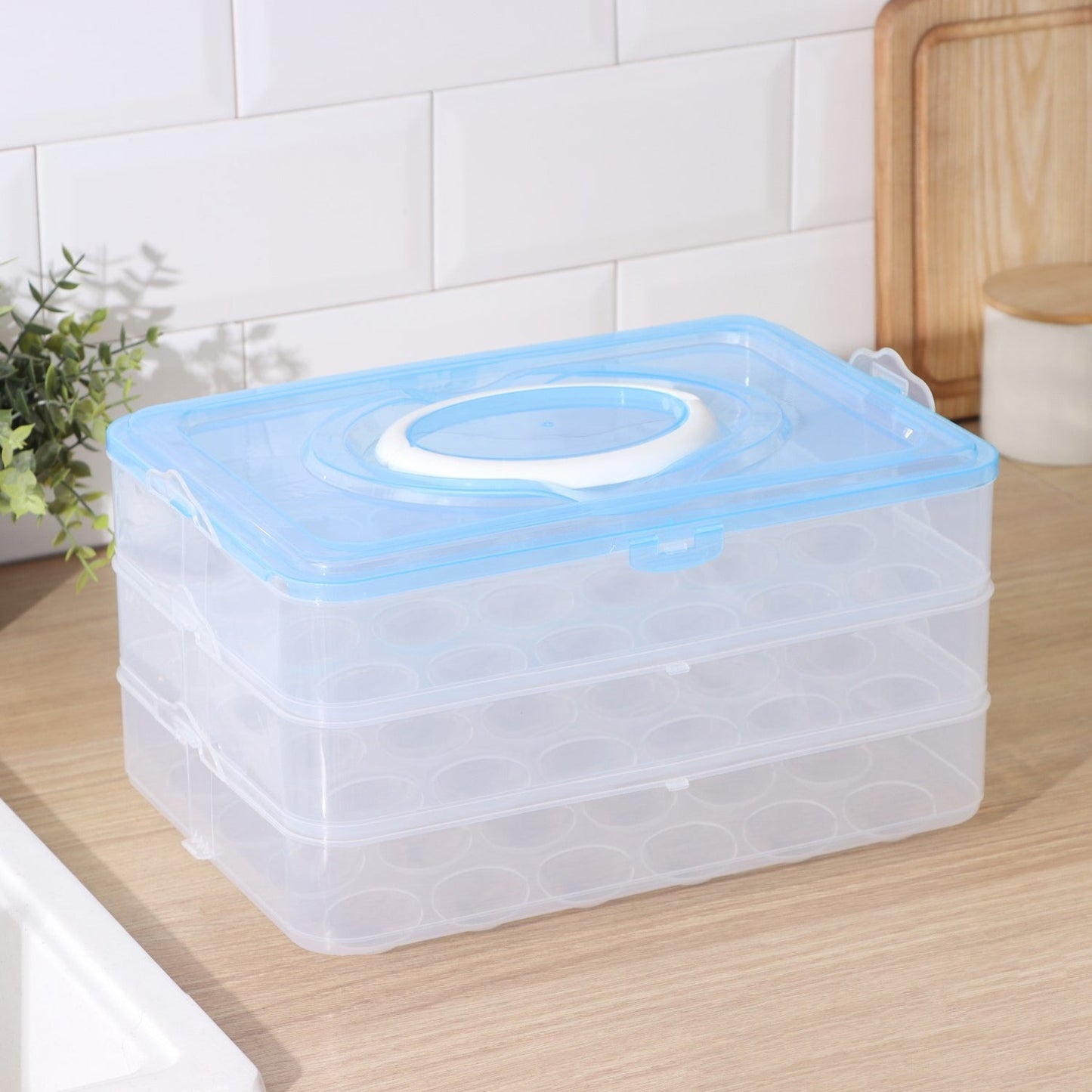 3-Layer Plastic Refrigerator Egg Storage Box (36 Grid) – Stackable Egg Tray for Fridge