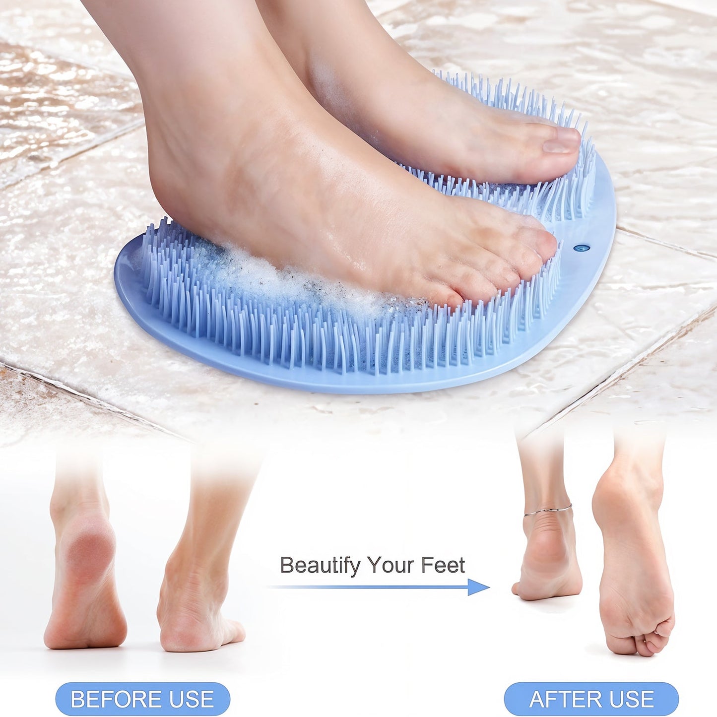 Silicone Bath Massage Cushion – Foot Scrubber & Suction Mat