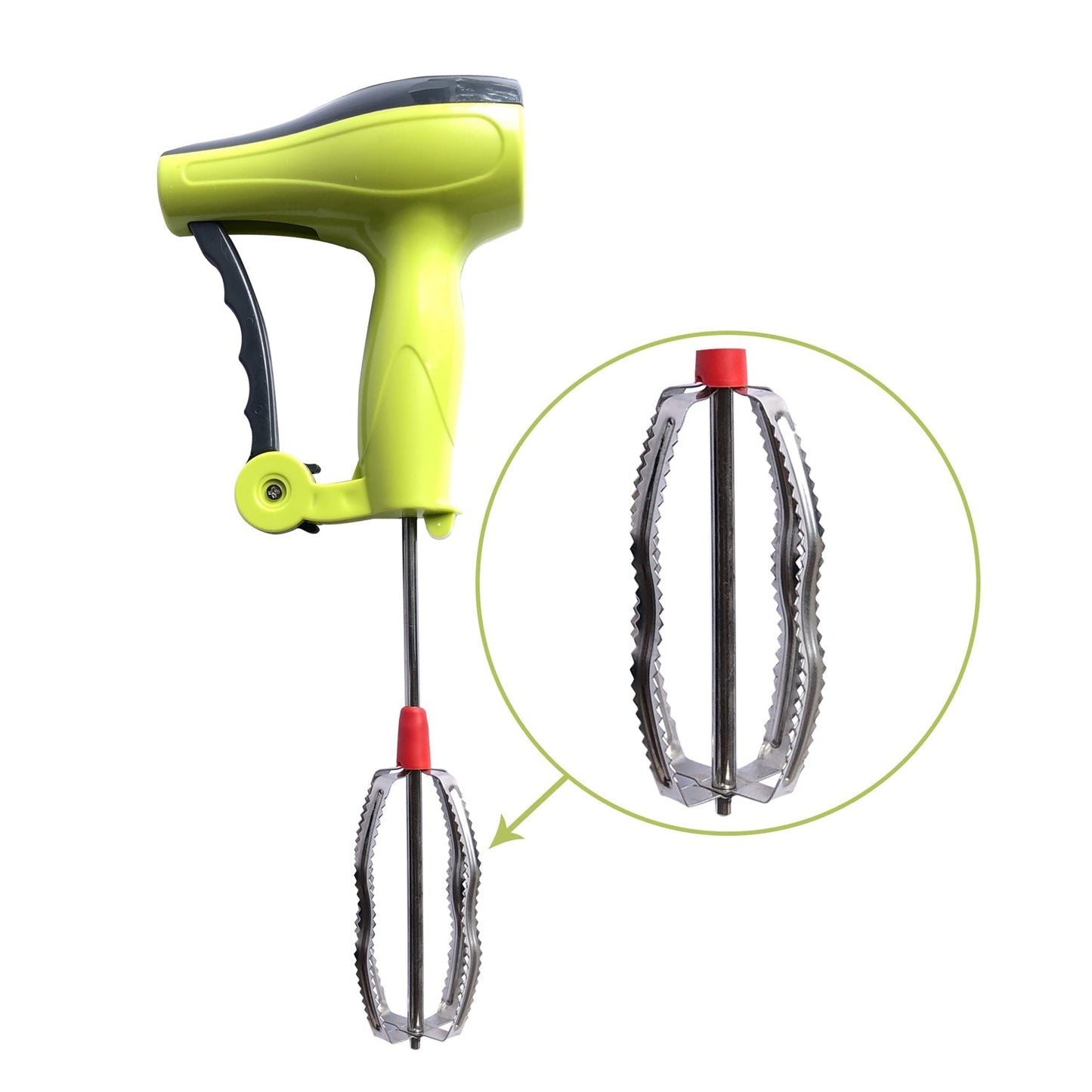 Power-Free Manual Hand Blender with Stainless Steel Blades – Milk Lassi Maker & Egg Beater