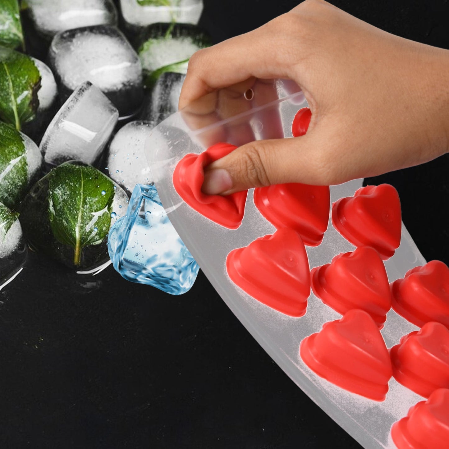 Creative Silicone Heart-Shape Mould for Ice and Chocolate