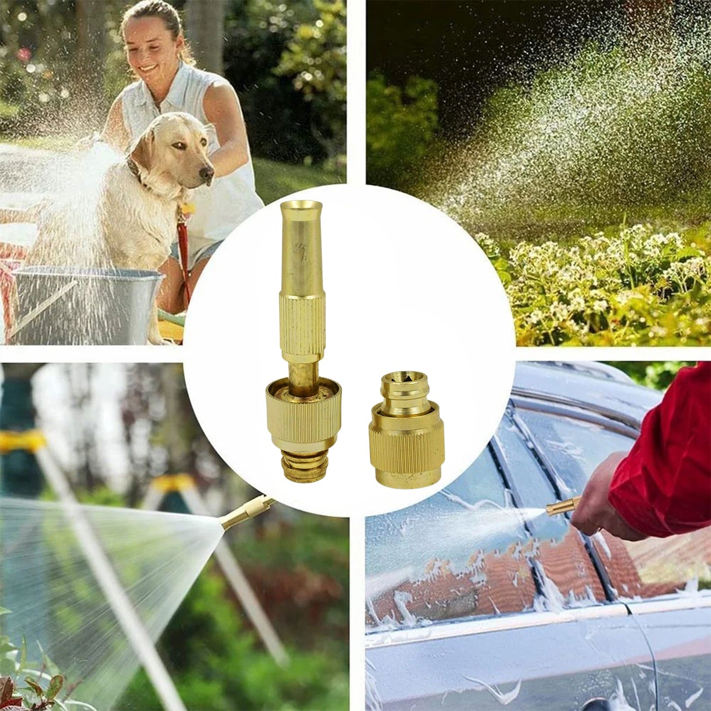 High Pressure Brass Water Spray Nozzle for Car Wash & Gardening