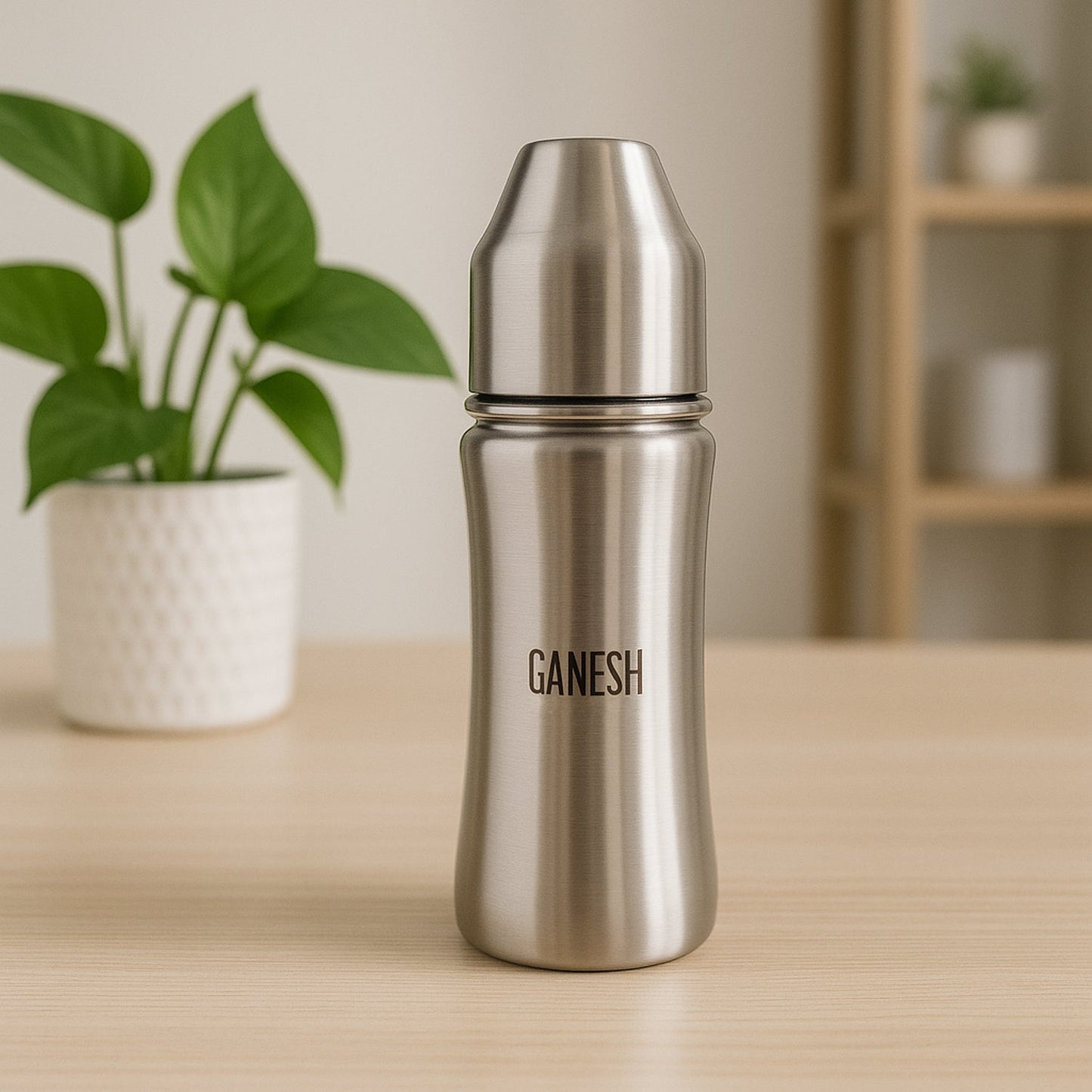 Ganesh Stainless Steel Baby Feeding Bottle, 250ml, BPA Free