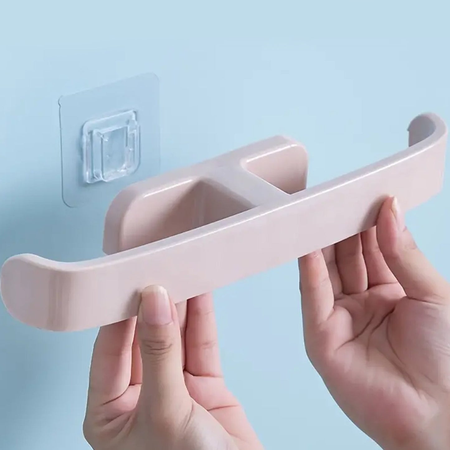 Self-Adhesive Bathroom Towel & Slipper Rack – Wall Mounted | No Drill | Multi-Purpose Holder