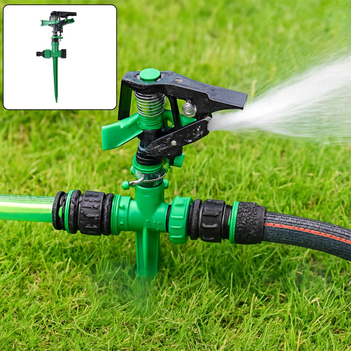 360-Degree Rotating Garden Impact Sprinkler for Efficient Irrigation - 1pc