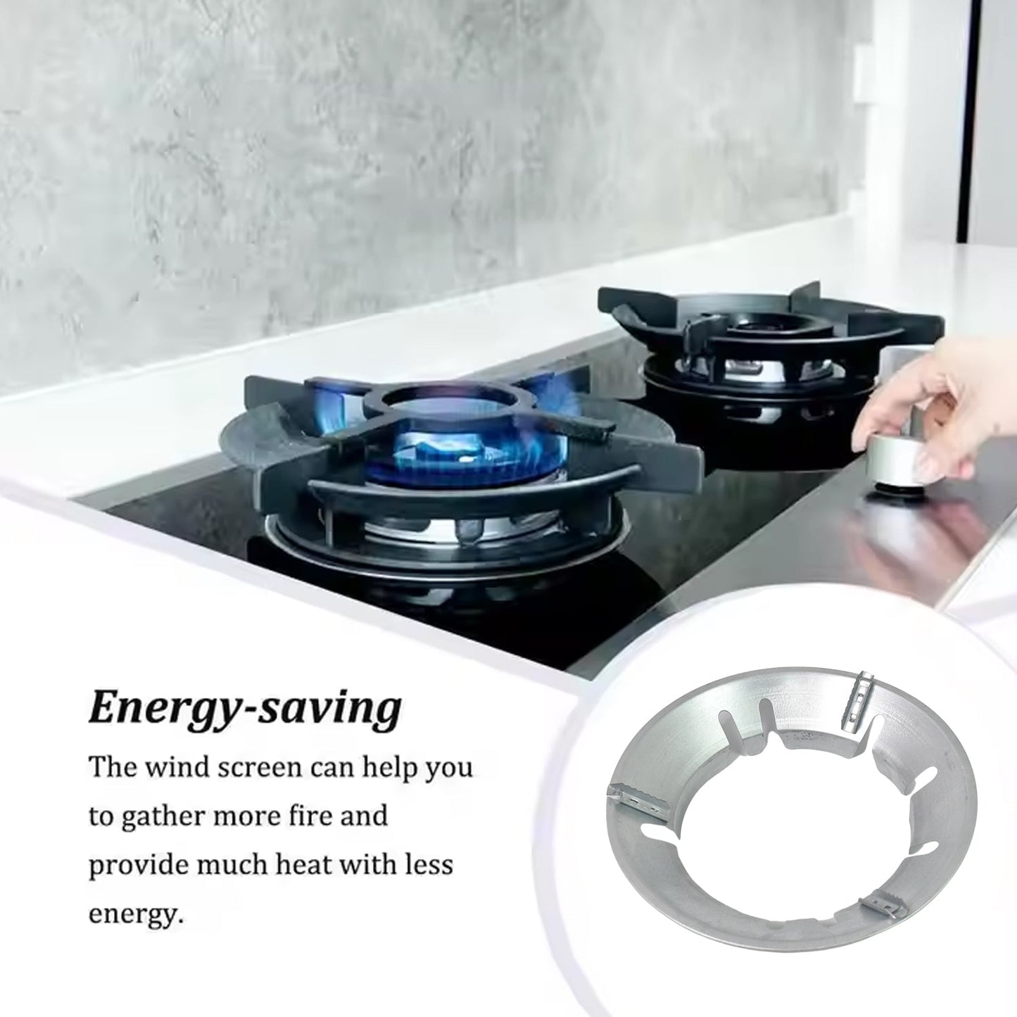 Gas Stove Burner Cover / Stand – Heavy Duty Energy-Saving Flame Ring for Pots & Pans