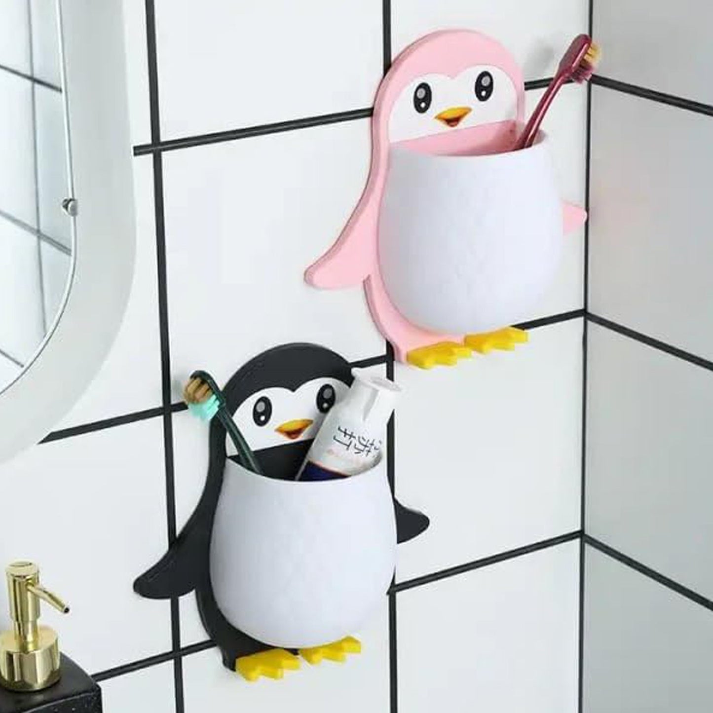 Penguin Wall Storage Box – Adhesive Holder for Remotes & Essentials