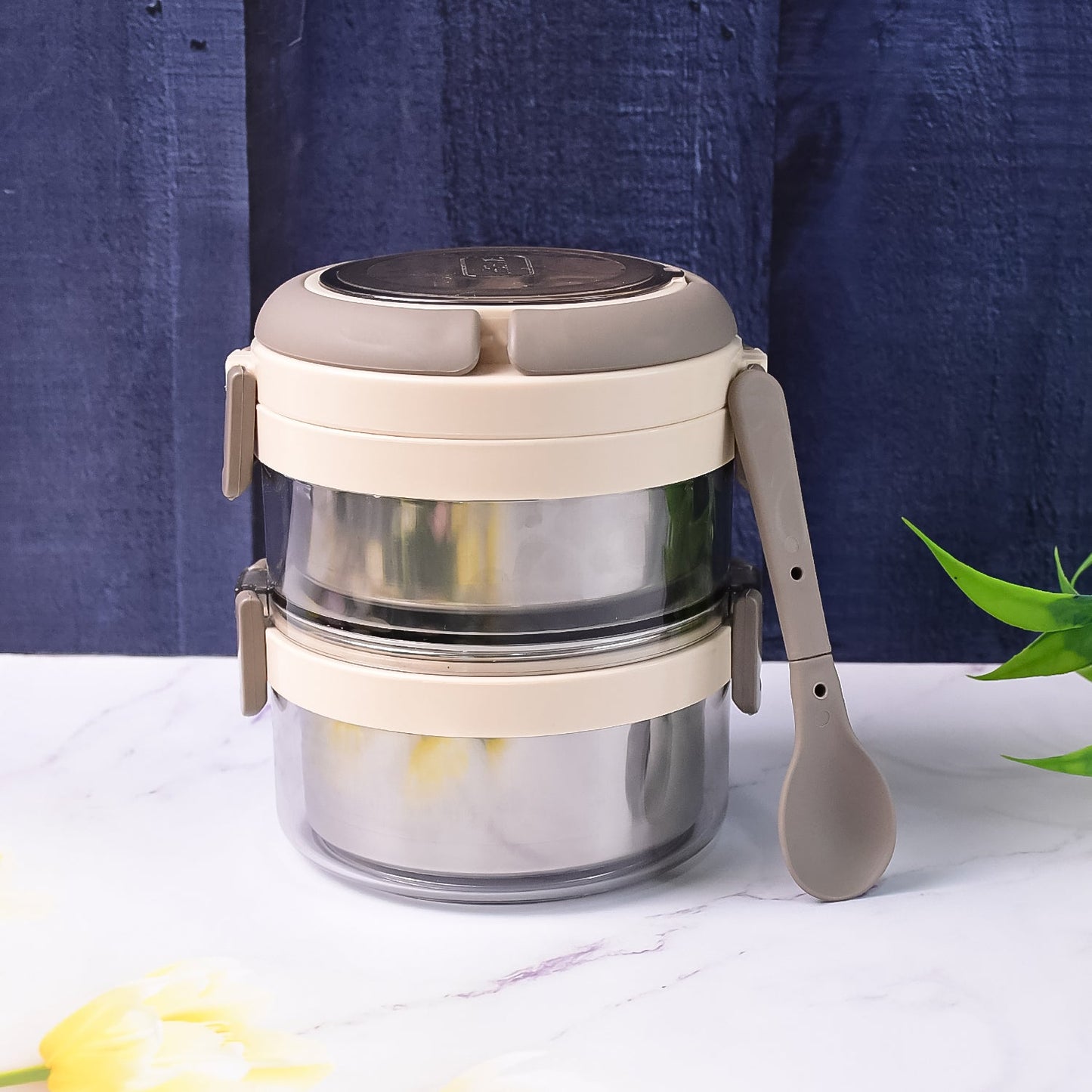 Ganesh Steko-2 Double Layer Stainless Steel Insulated Lunch Box – 750ml