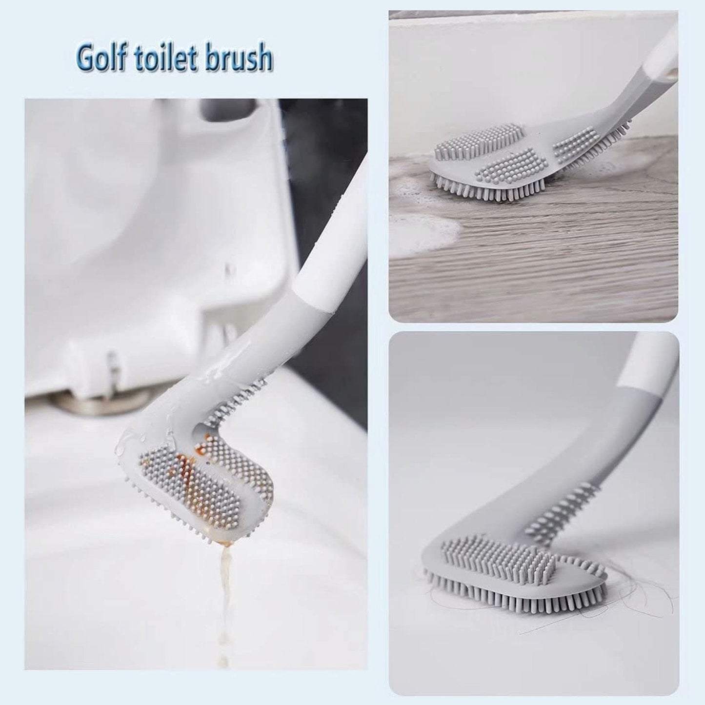 Golf Toilet Cleaner Brush with Magic Sticker Holder – Long Handle