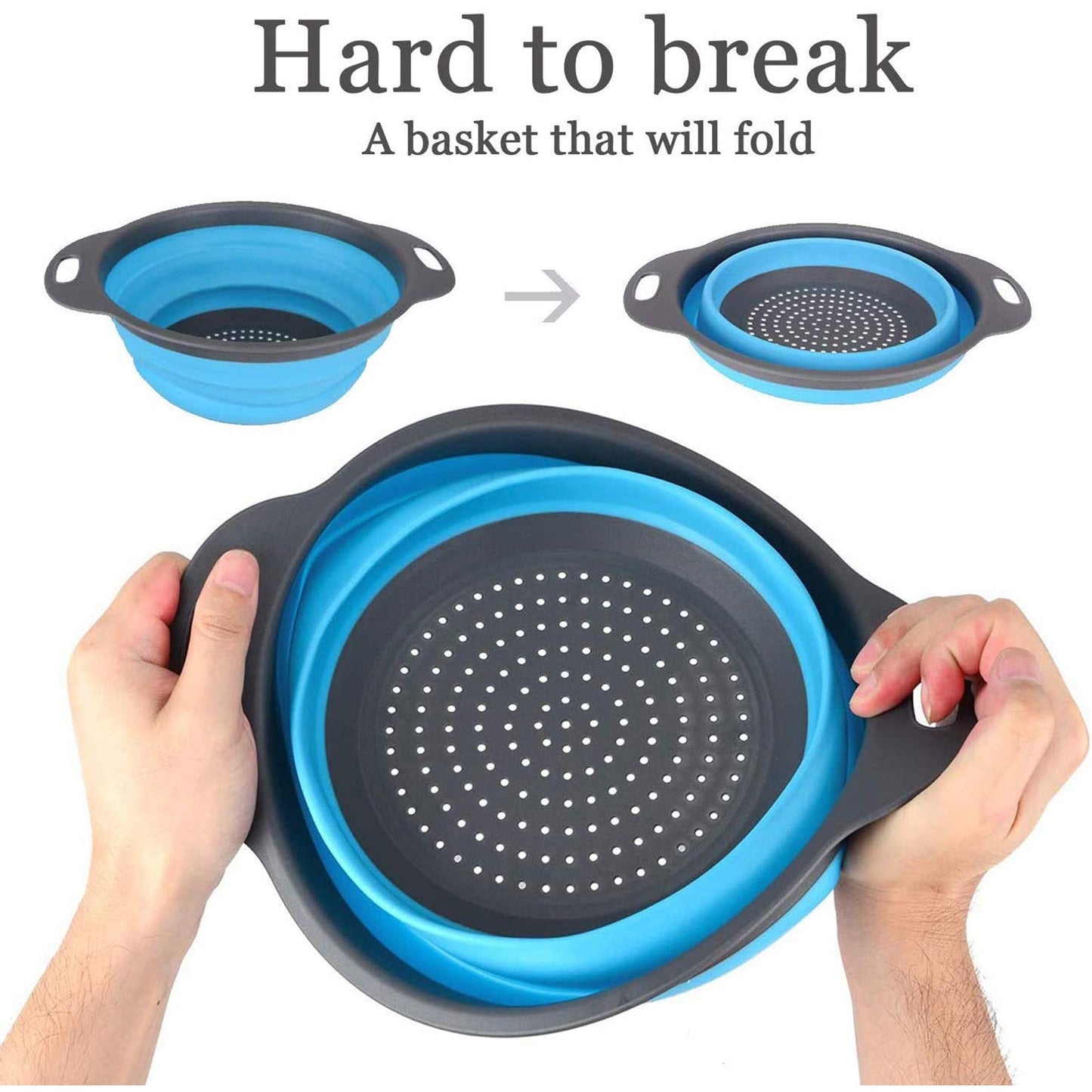 Foldable Round Silicone Strainer – Lightweight & Portable Kitchen Utensil