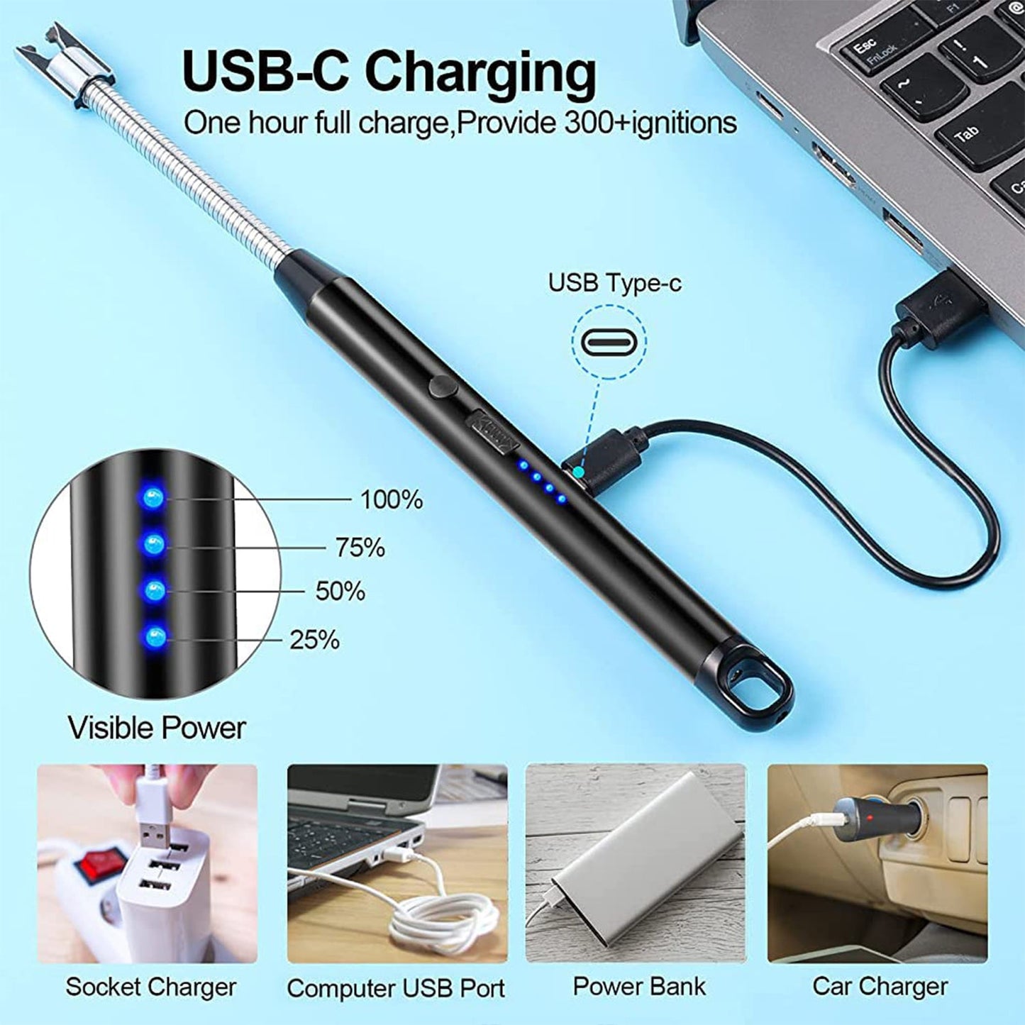 USB Rechargeable Flexible Arc Lighter – Windproof & Flameless Plasma Lighter