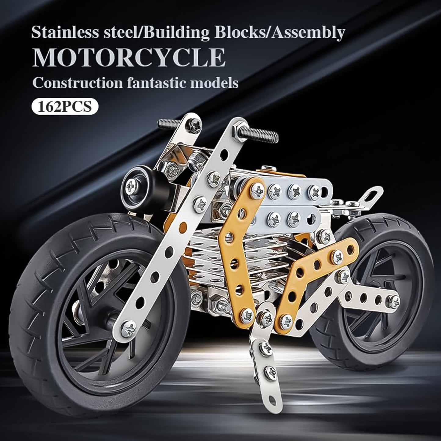 Metal DIY Bike Building Blocks Kit for Kids (162 Pcs | 1 Set)