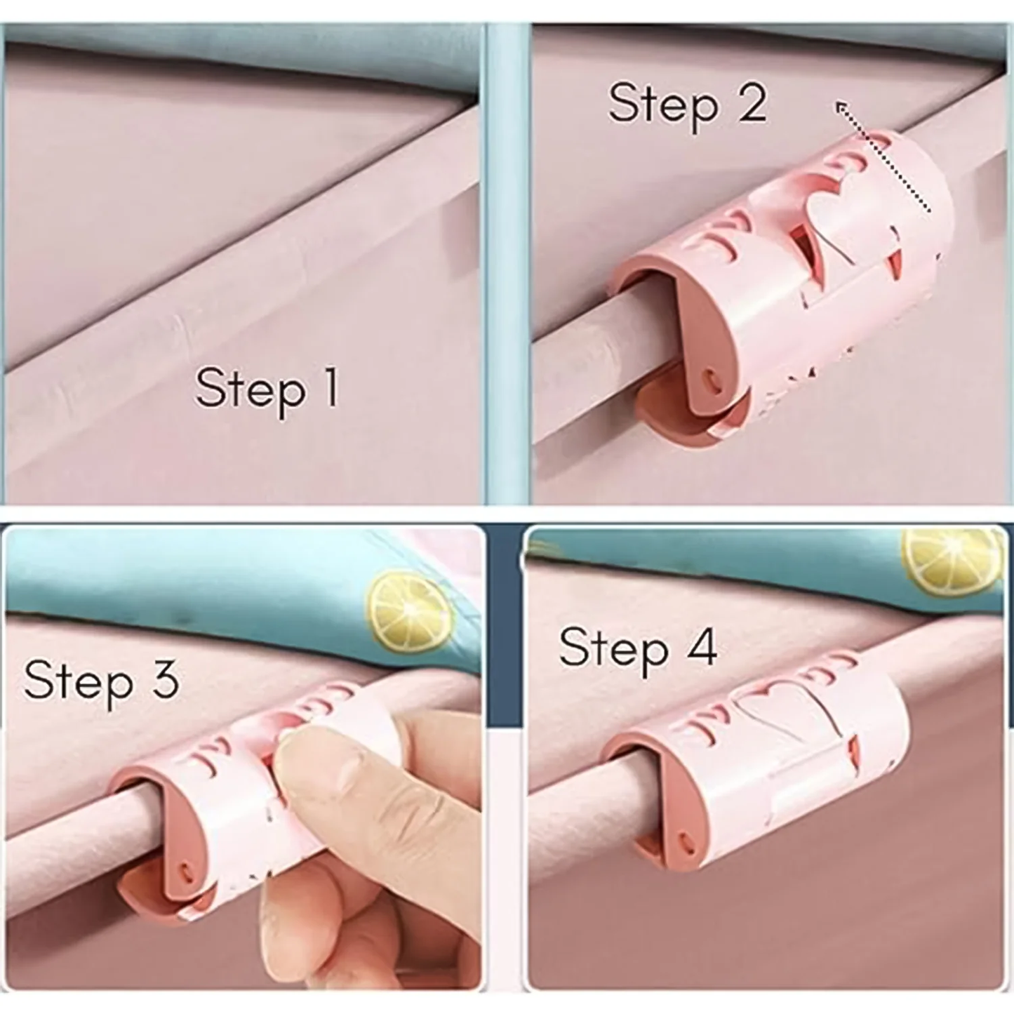 Bed Sheet Clips – Elastic Fitted Quilt Holder, Non-Slip Safety Fasteners