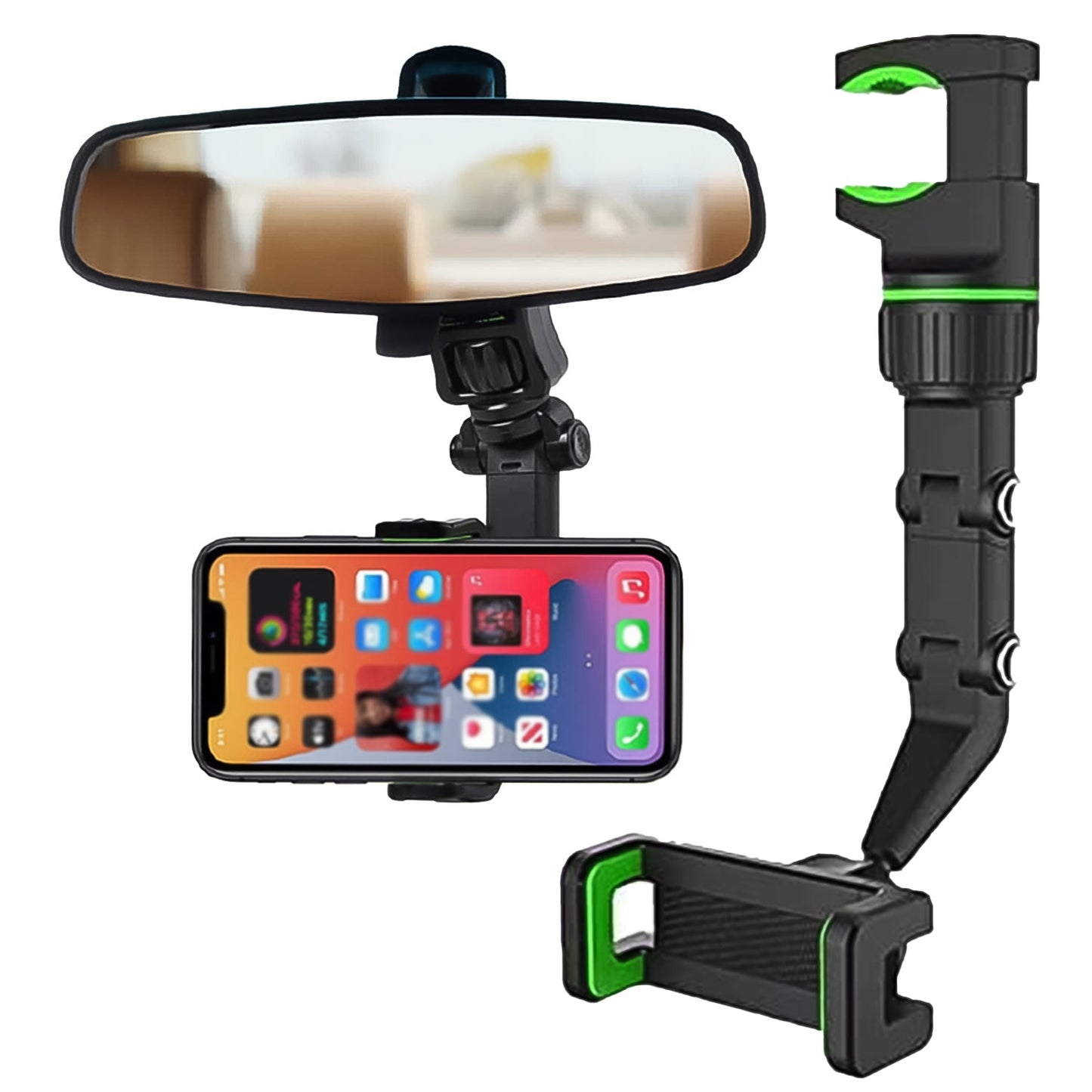 Multifunctional Car Rearview 360° Rotating Mobile Holder Clip