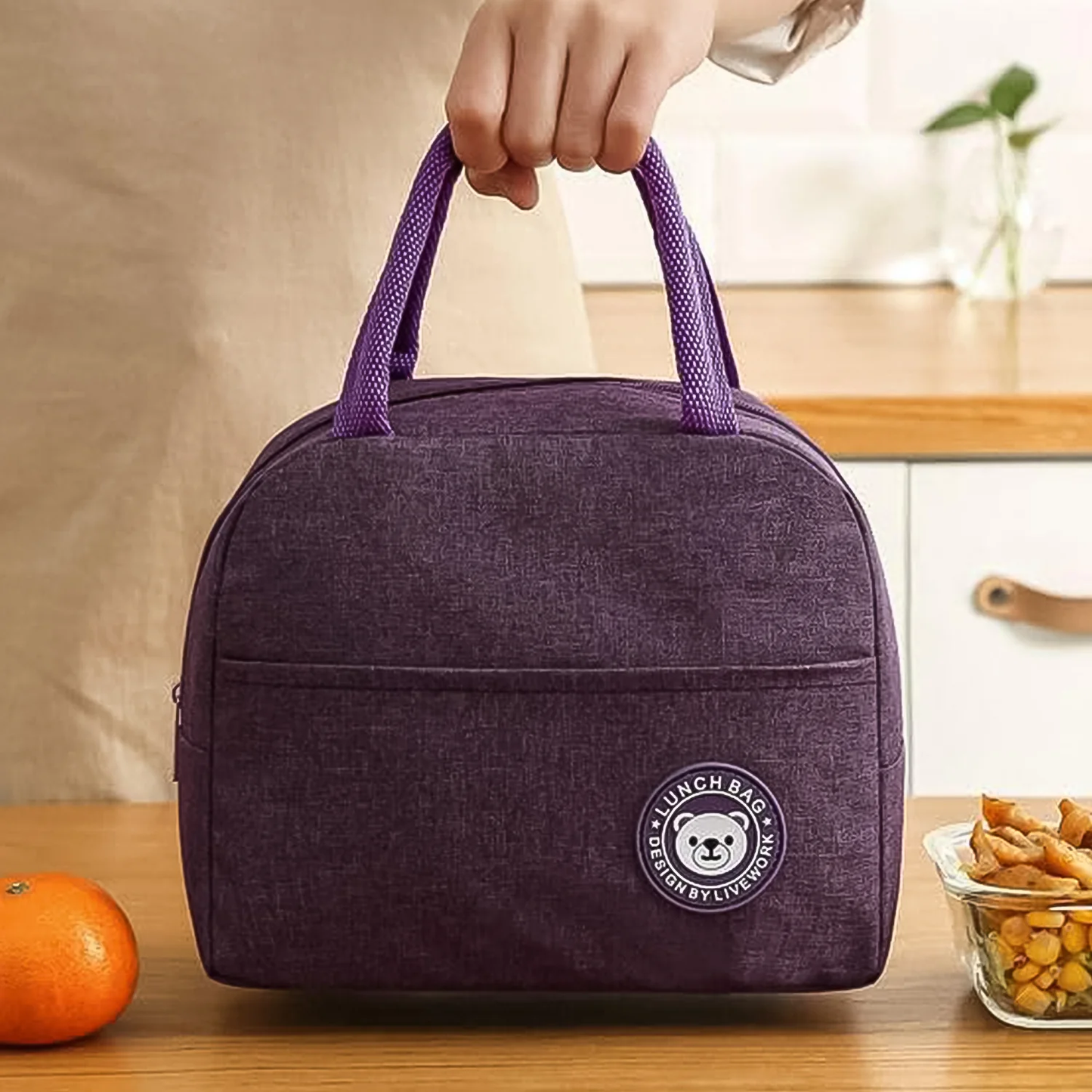 Lunch Box Bag for Women & Men – Insulated Reusable Tote with Zipper, Pockets & Handles