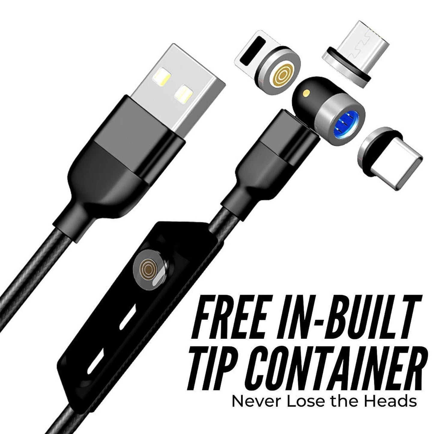 3 in 1 Magnetic USB Charging Cable – Nylon Braided & Fast Charging