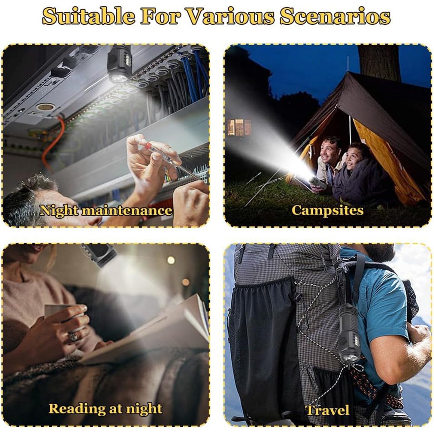 Compact Rechargeable LED Torch – 5 Modes, Waterproof, for Outdoor & Emergencies
