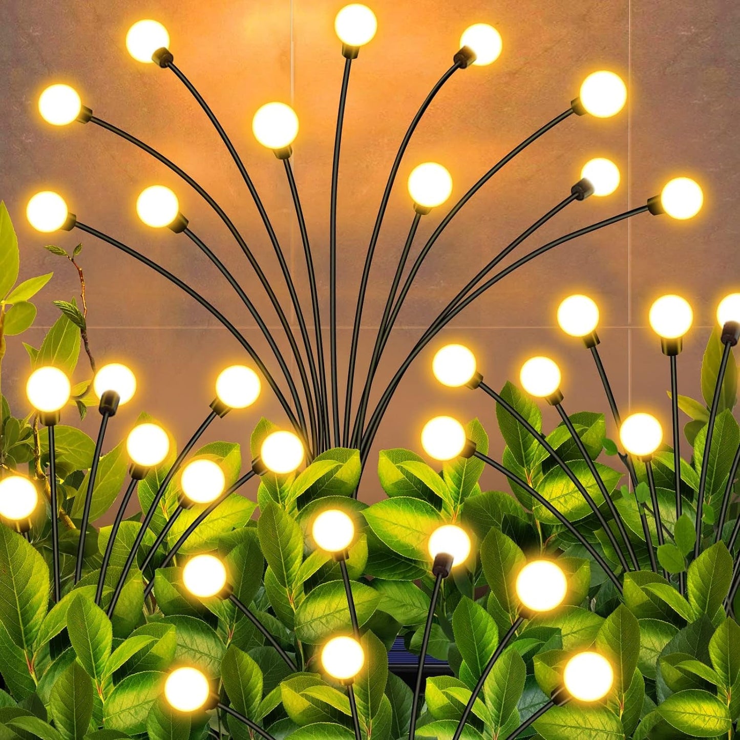 Solar Firefly Garden Lights – 2 Pc Set, 12 LED Warm LED Outdoor Garden Decor