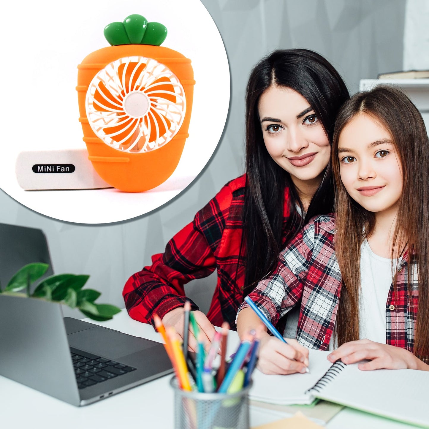 Rechargeable Handheld Mini Fan with Anti-Slip Pedestal
