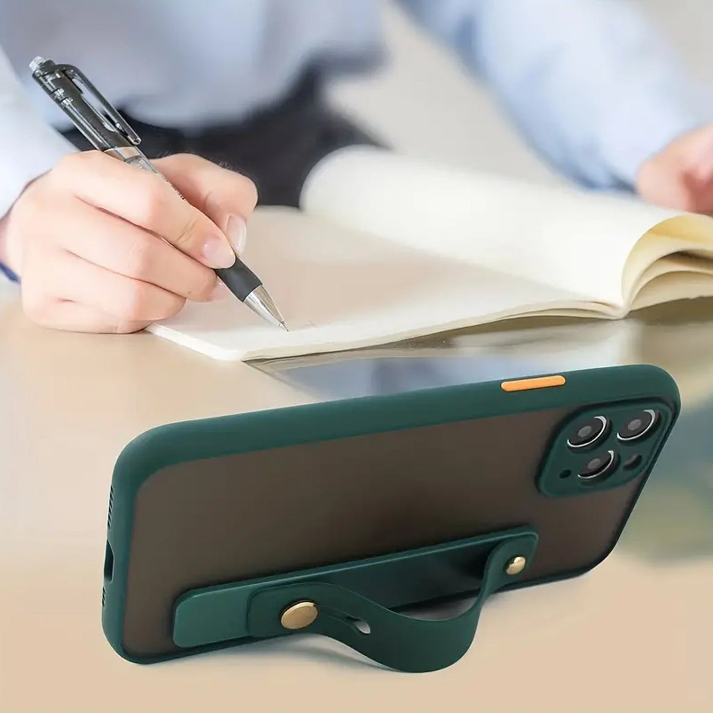 Phone Loop Finger Holder | Slim Silicone Grip Strap with Kickstand for Smartphones