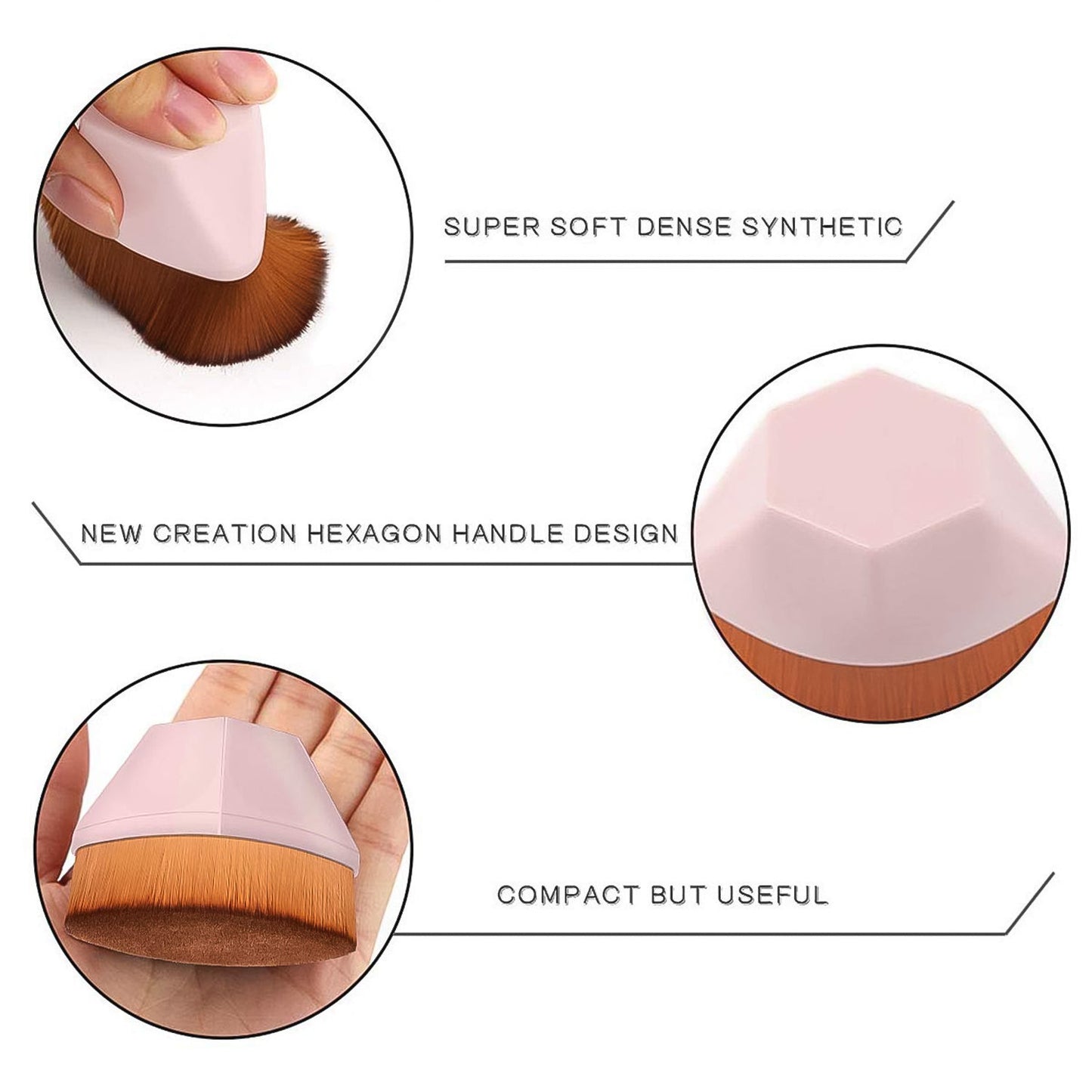 Perfect Foundation Makeup Brush with High-Density Bristles & Travel Case