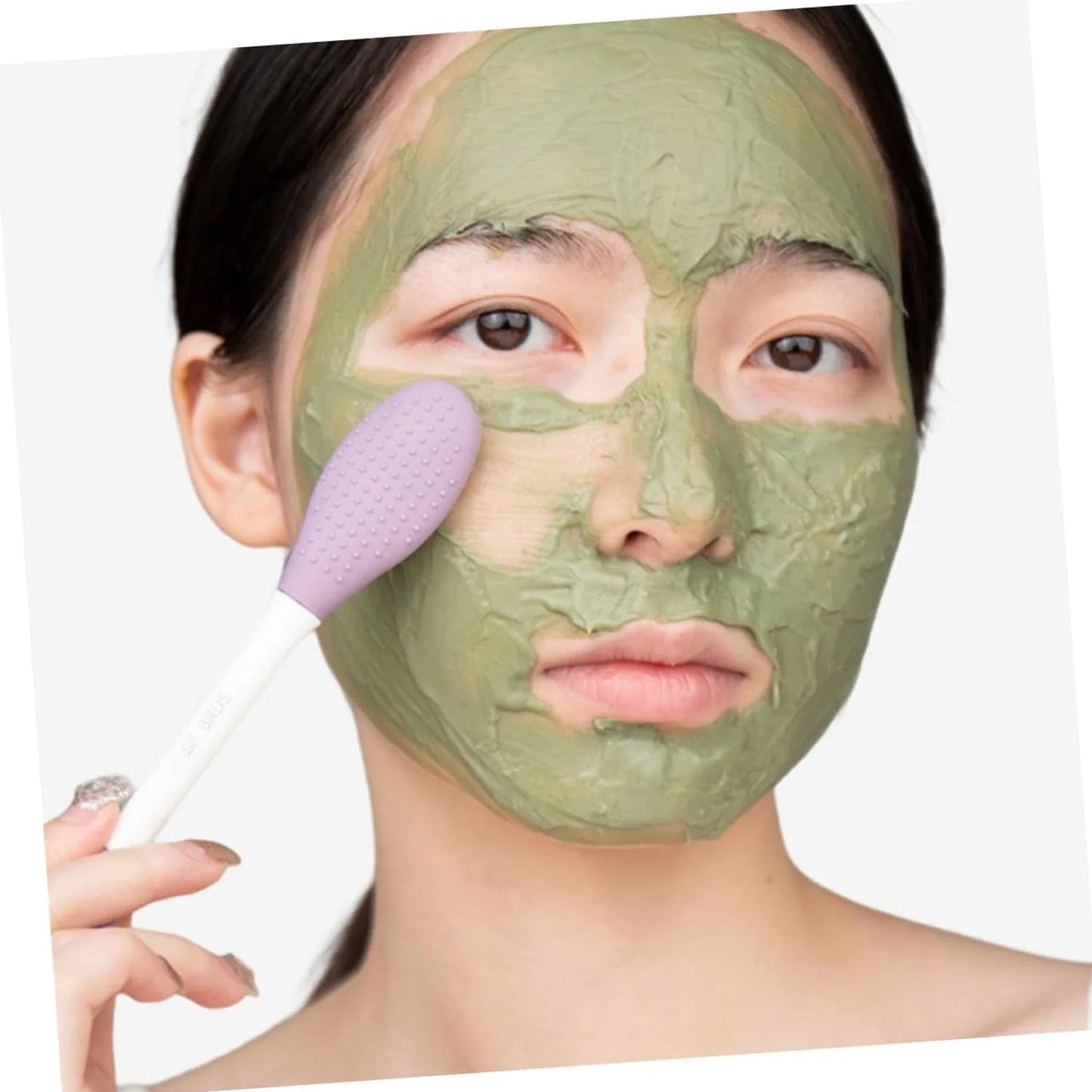 2-in-1 Silicone Mask Brush – Dual-Head Tool for Face Cleansing & Mask Use