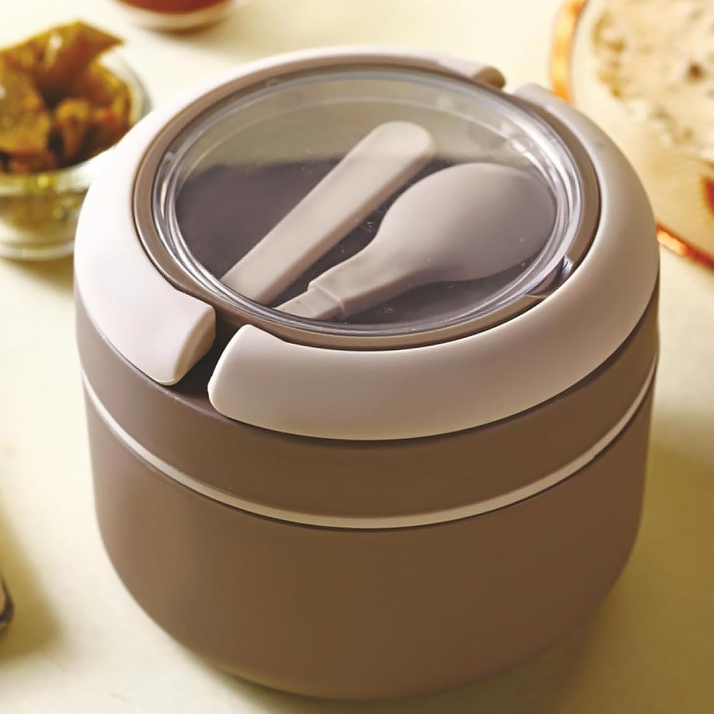 Ganesh Cresta Insulated Leak-Proof Lunch Box with Spoon (1Pc)