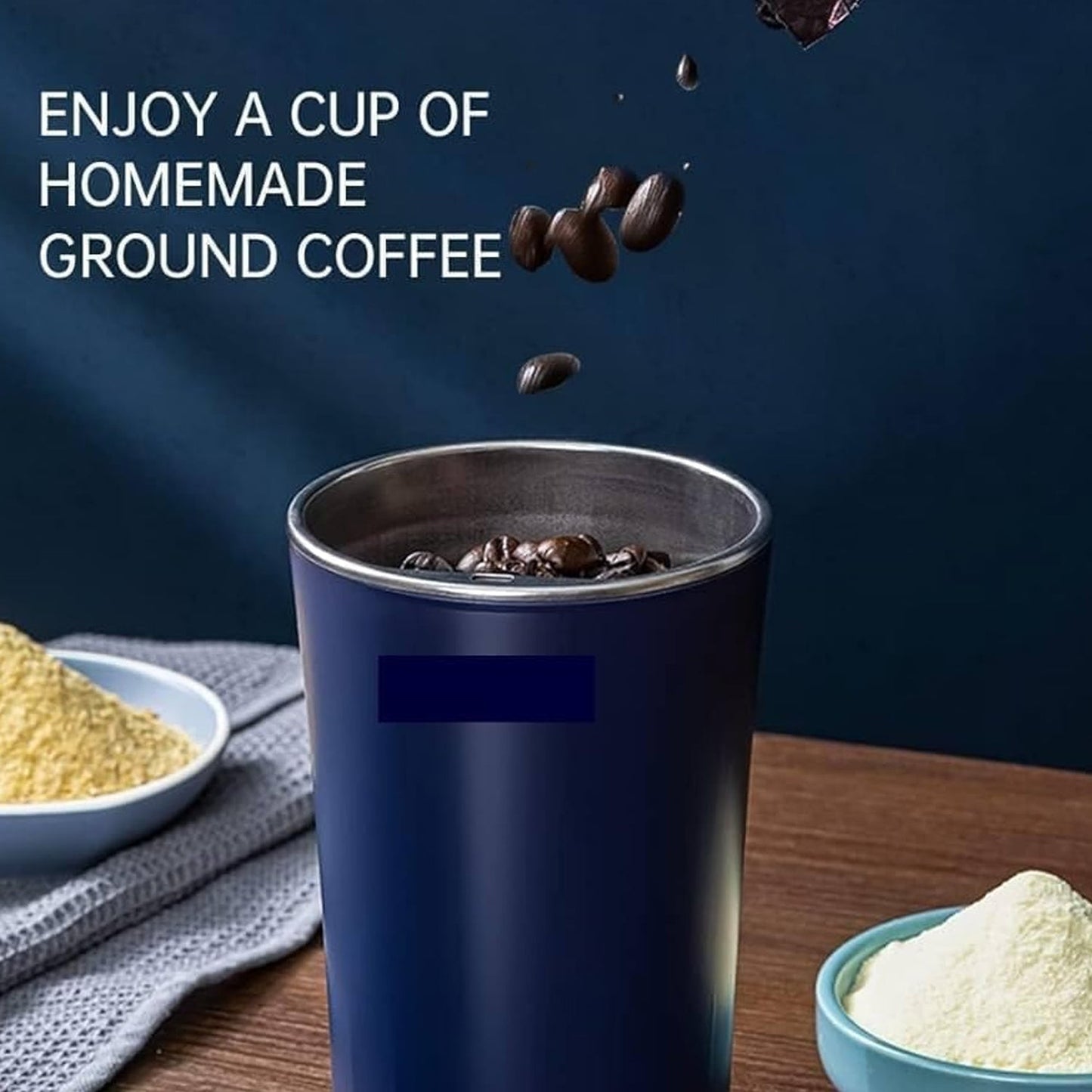 Stainless Steel Coffee Grinder Machine – 300W Multi-Blade Electric Grinder