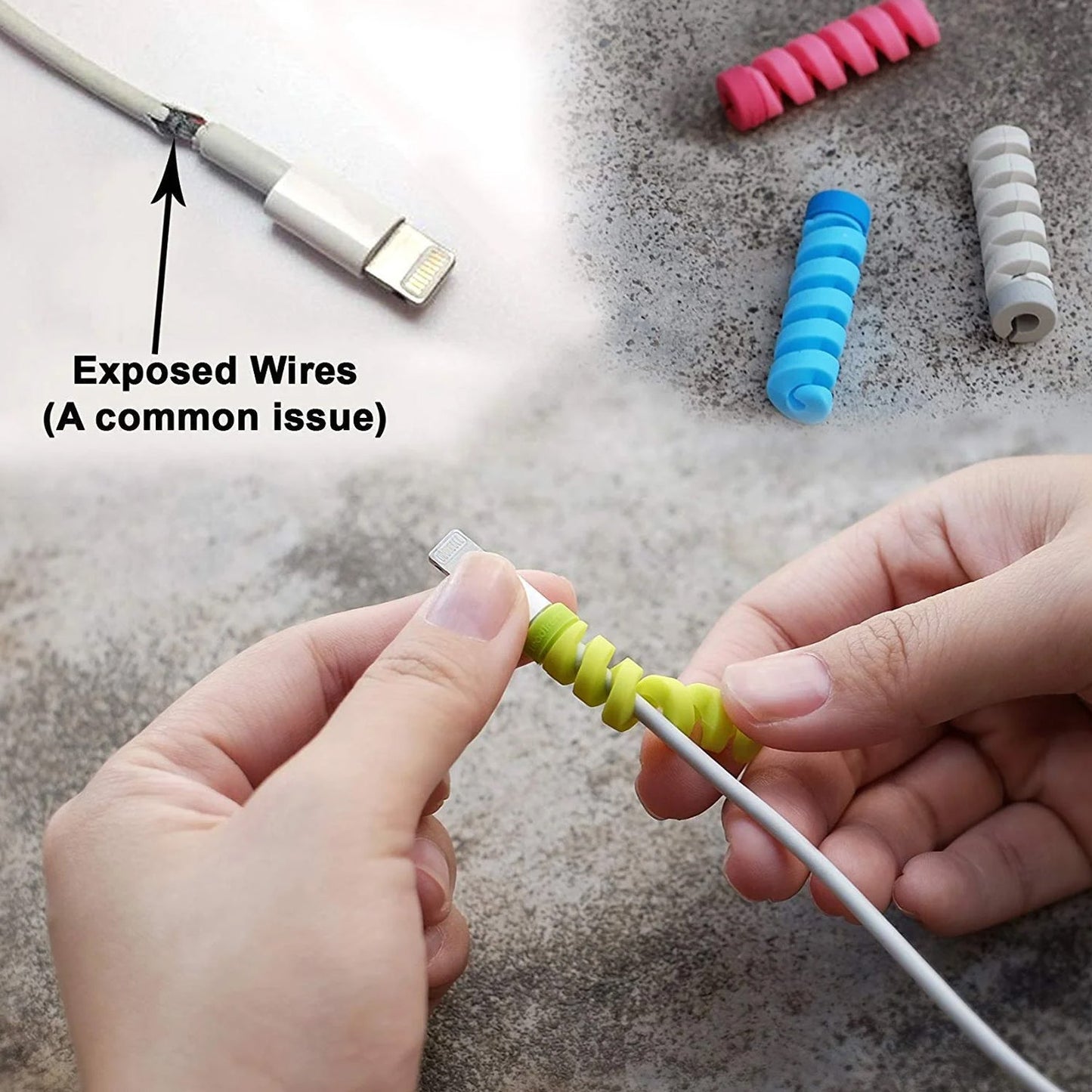 Spiral Cable Protectors for Charger & Data Cords – Universal Fit (Pack of 10)