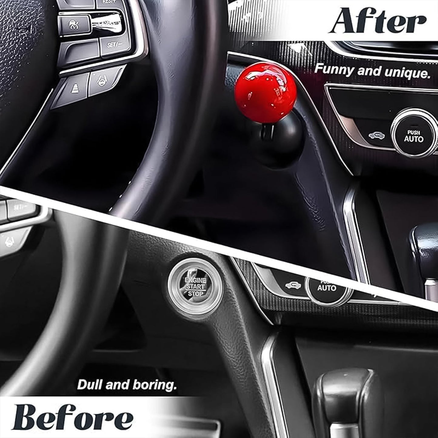 Ball Design Car Push Start Button Cover – Universal DIY Accessory (1 Pc)