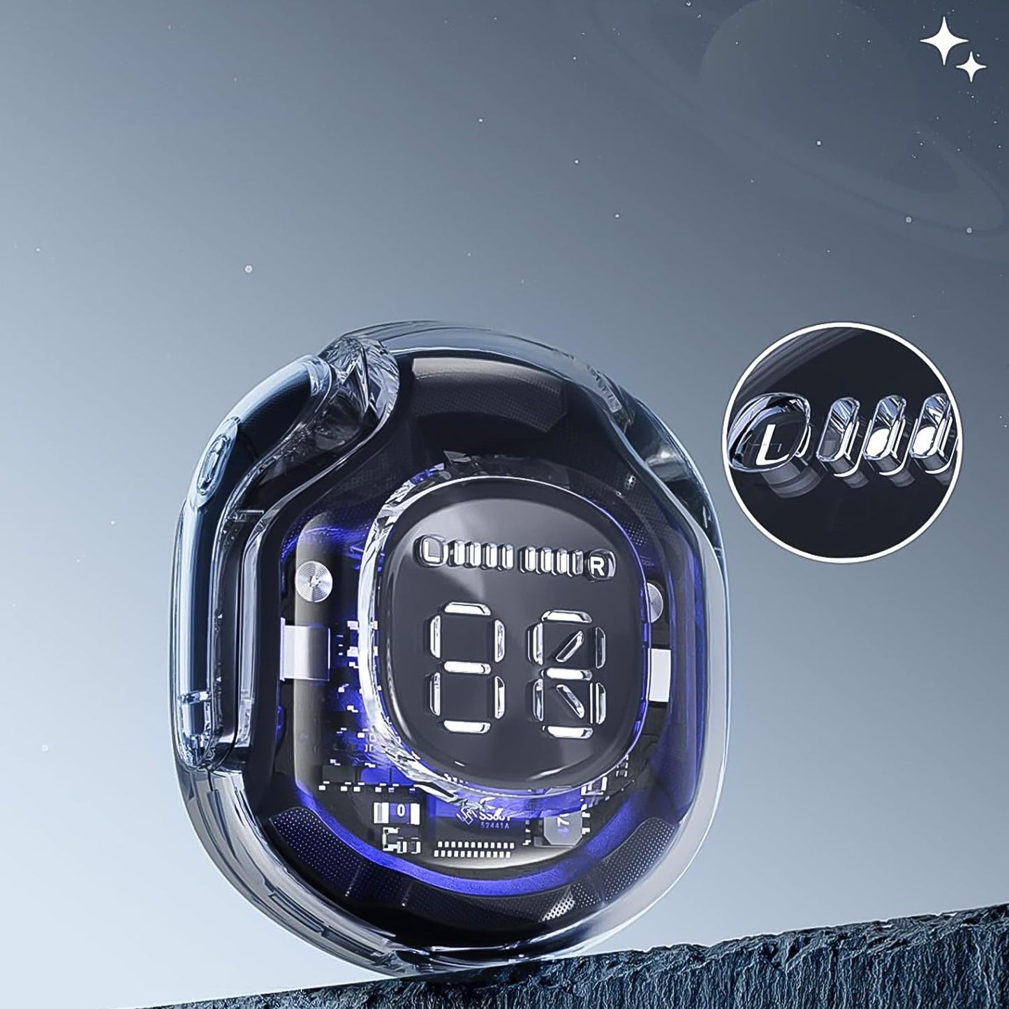 Wireless Bluetooth 5.3 In-Ear Earbuds with Mic & LED Display