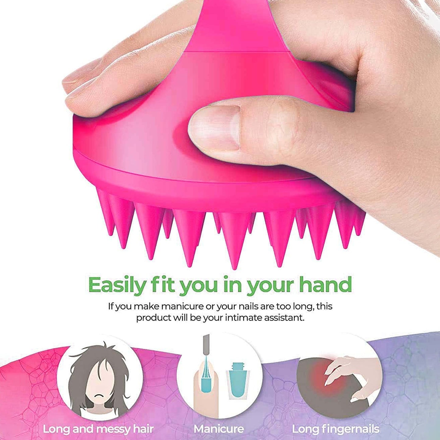 Scalp Massager & Shampoo Brush with Soft Silicone Bristles