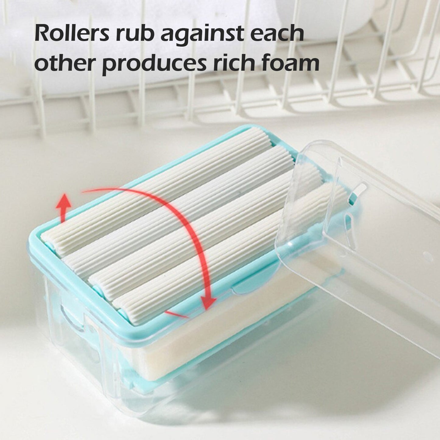 2-in-1 Portable Soap Dish & Dispenser with Roller – Home & Kitchen Use