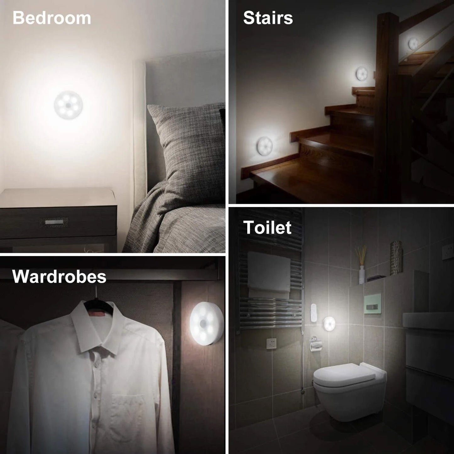 Round Shape 8 LED Motion Sensor Induction Light