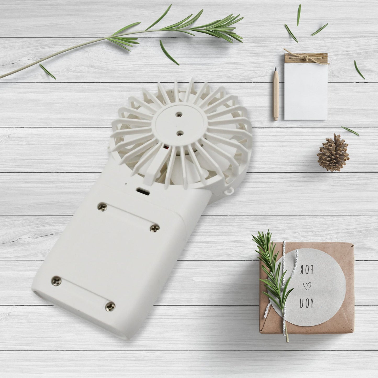 Portable Handheld Electric Fan – USB Rechargeable Mini Fan with 3 Speed Modes (1 Pc)