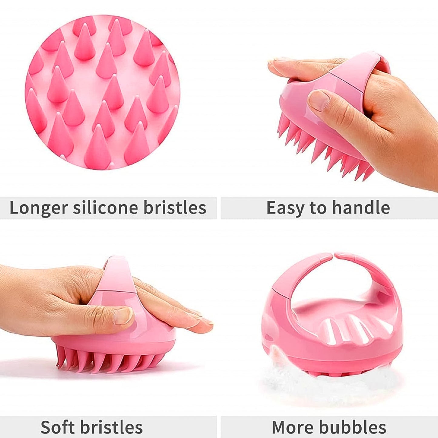 Scalp Massager & Shampoo Brush with Soft Silicone Bristles