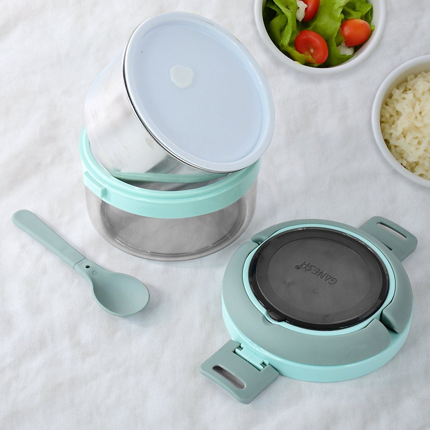 Ganesh Tiara 400ml Insulated Stainless Steel Lunch Box with Spoon