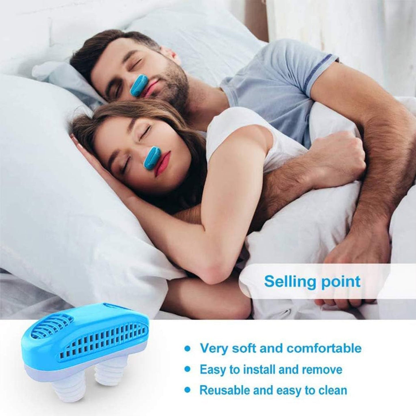 2 in 1 Anti Snoring Nose Clip with Air Purifier & Storage Case (1 Pc)