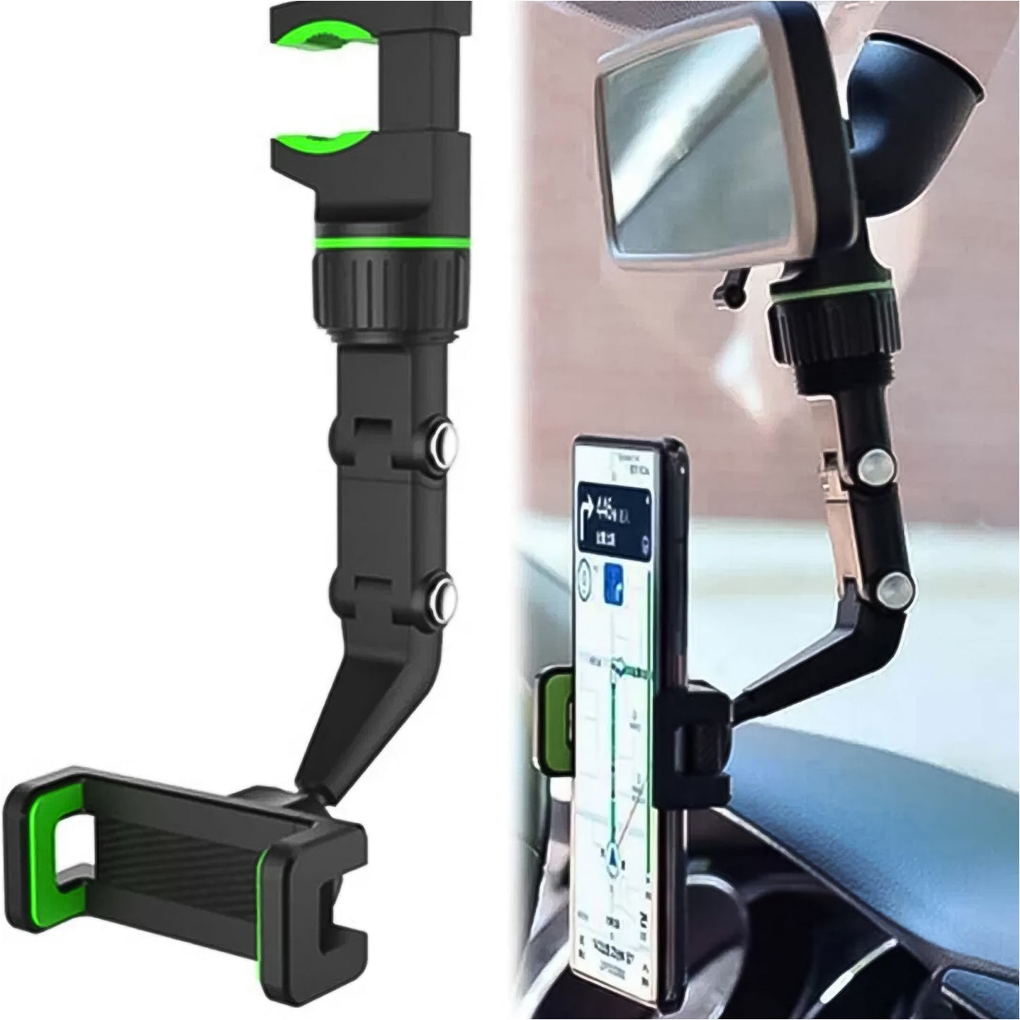 Multifunctional Car Rearview 360° Rotating Mobile Holder Clip
