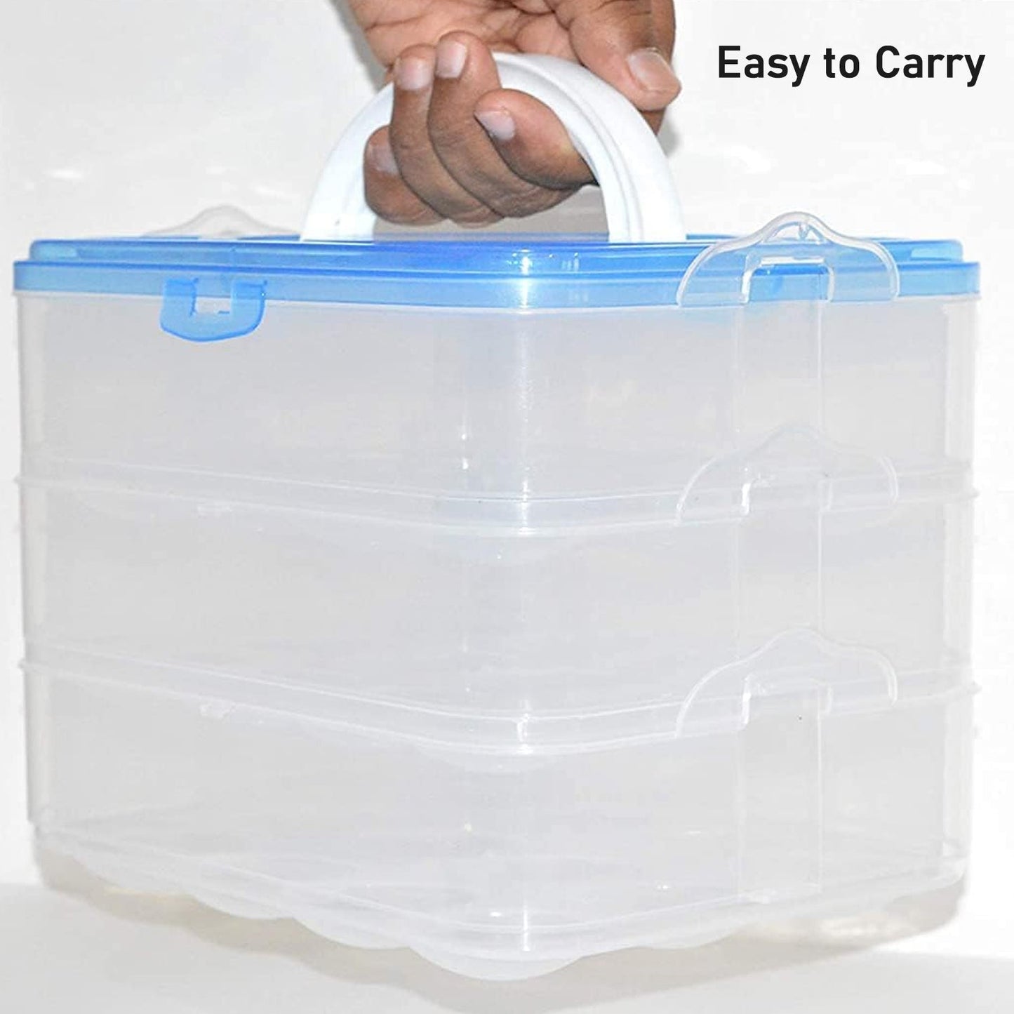 3-Layer Plastic Refrigerator Egg Storage Box (36 Grid) – Stackable Egg Tray for Fridge