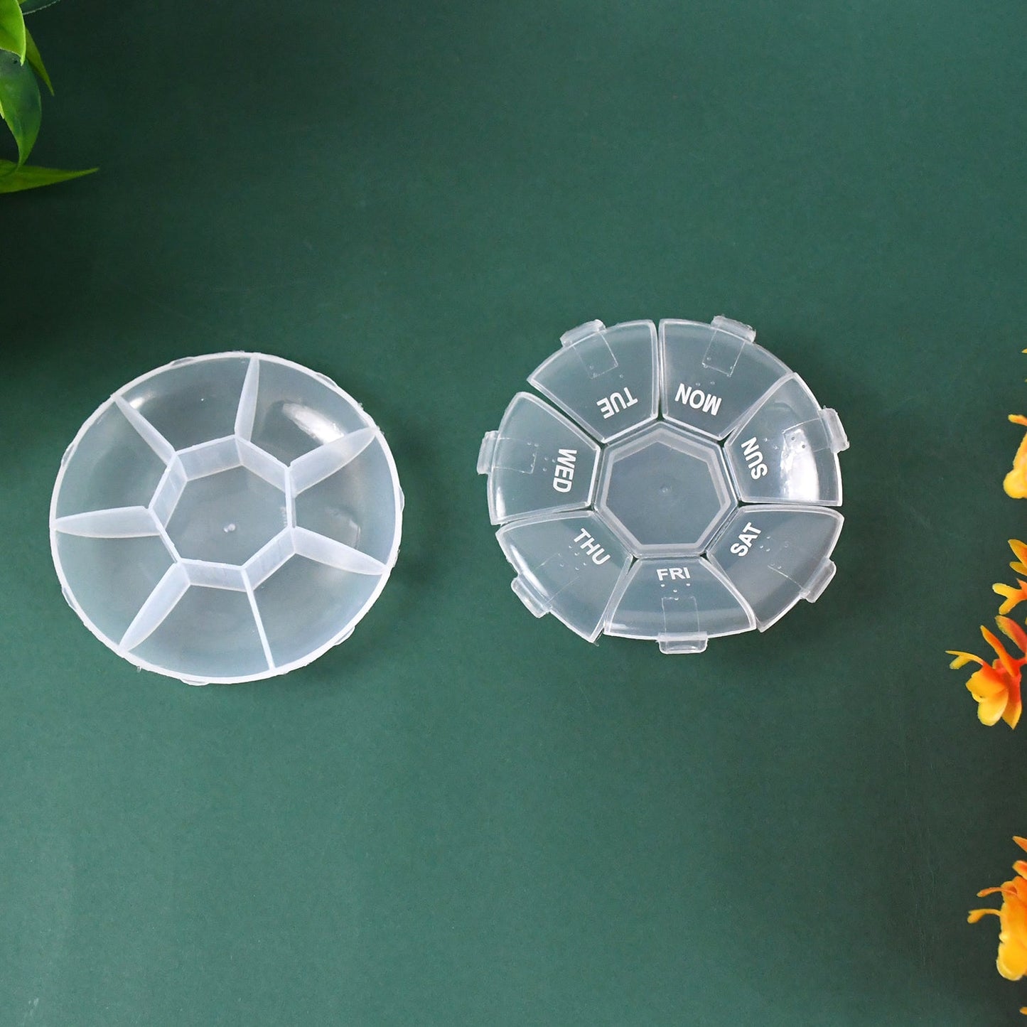 7-Sided Portable Pill Box – Weekly Medicine & Vitamin Organizer