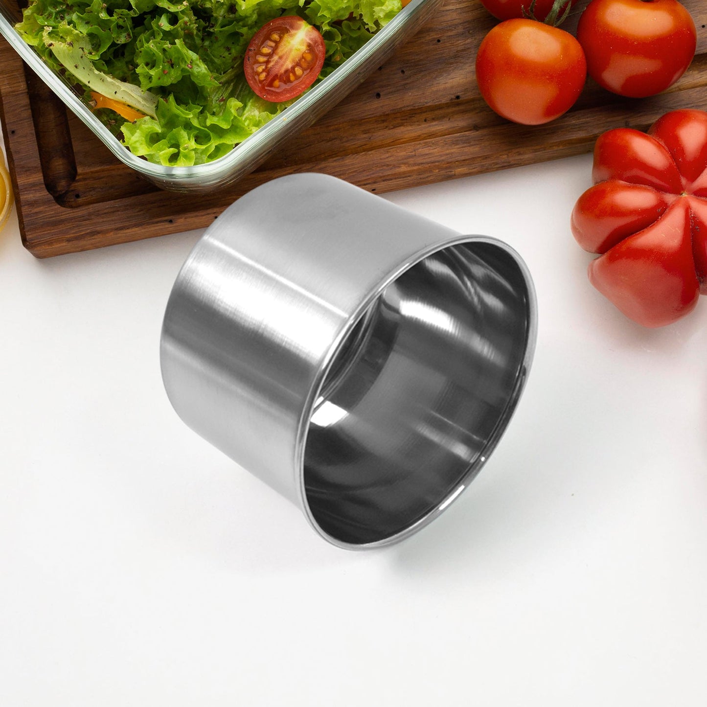 Stainless Steel Airtight Containers with See-Through Lid – 2 Pc (500 ML)