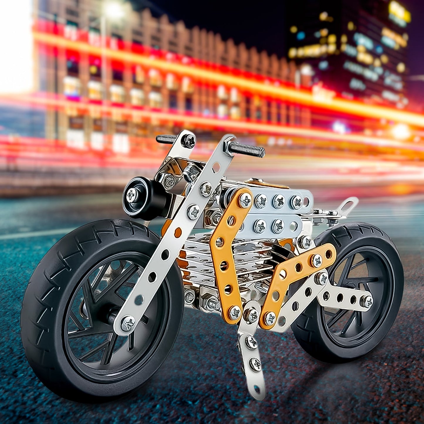 Metal DIY Bike Building Blocks Kit for Kids (162 Pcs | 1 Set)