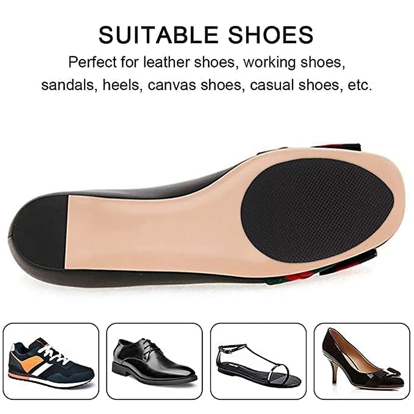 Non-Slip Rubber Shoe Sole Grips for Heels & Boots (1 Pair)