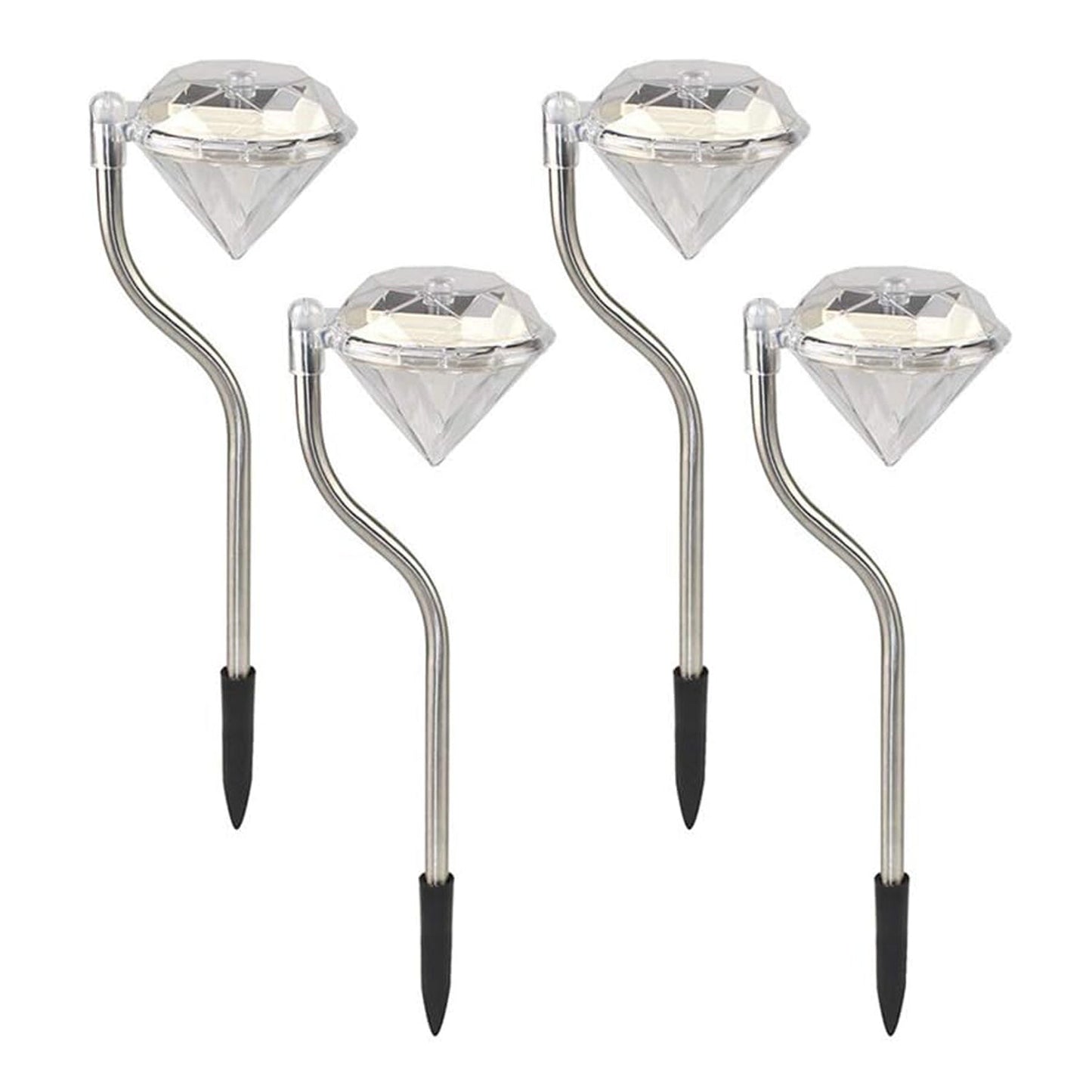 Diamond Solar Path Lights – Waterproof LED Garden Stakes (4 Pc)