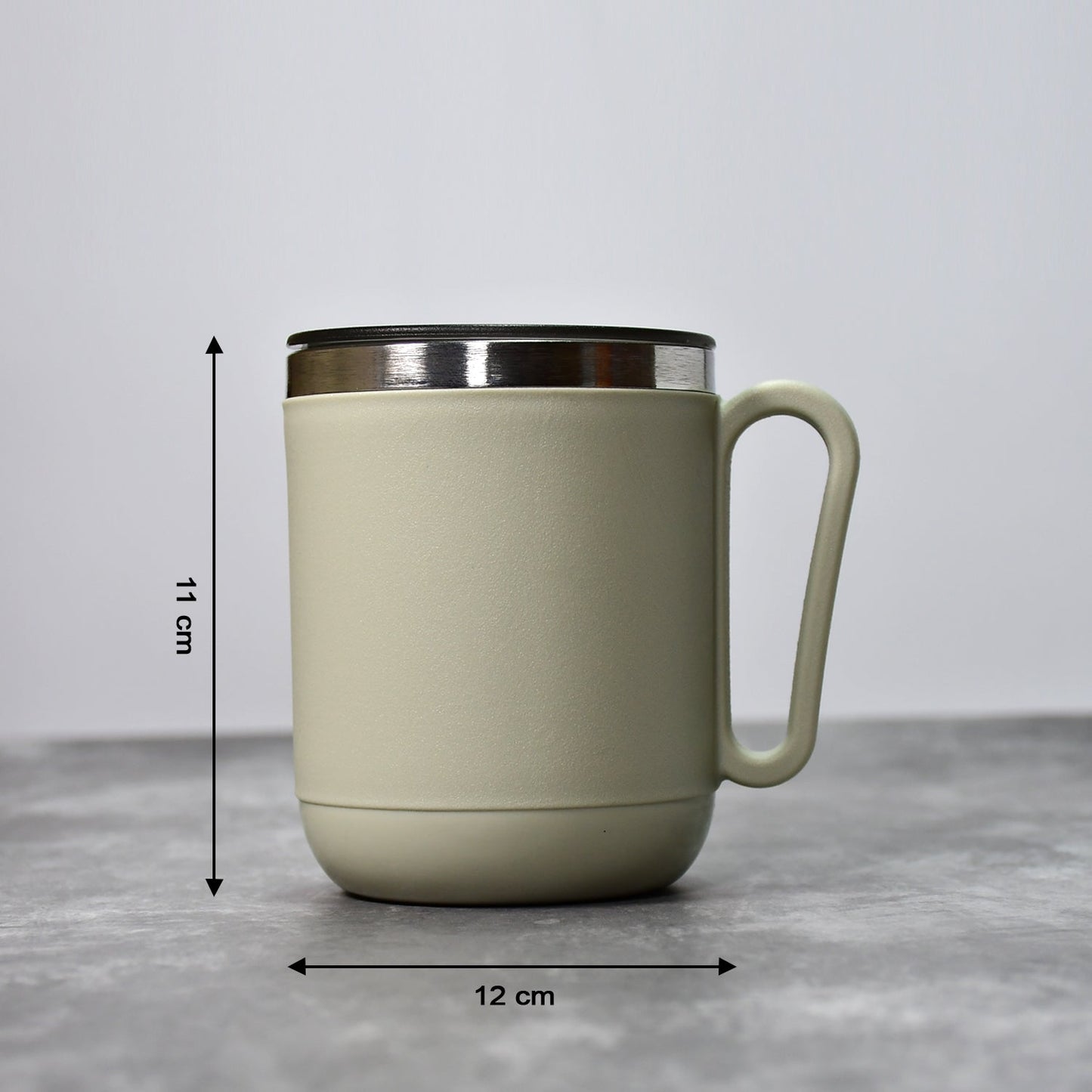 Ganesh Premium Stainless Steel Coffee Mug, 400ml – Heat-Resistant Lid