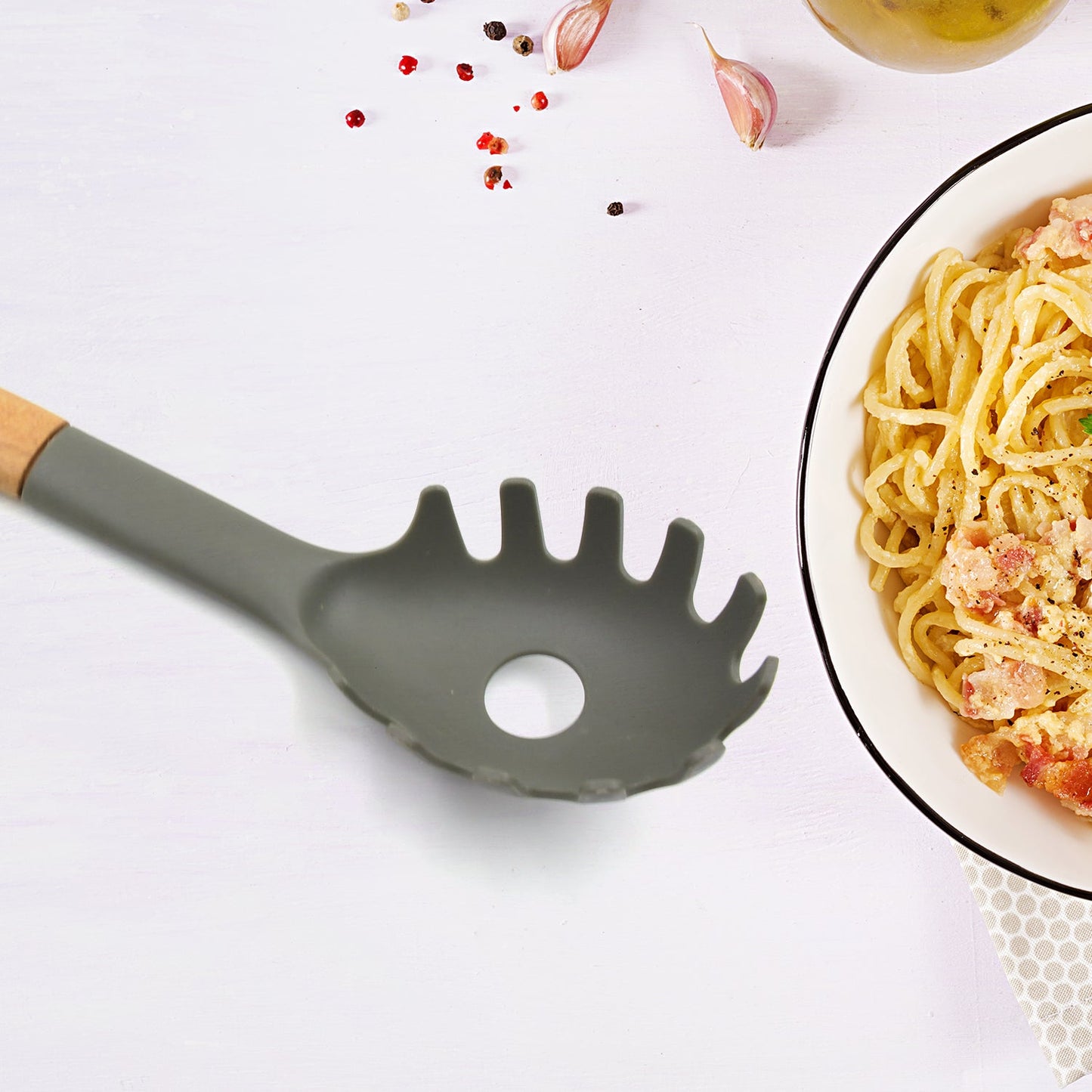 Heat-Resistant Pasta and Noodles Spoon and Strainer