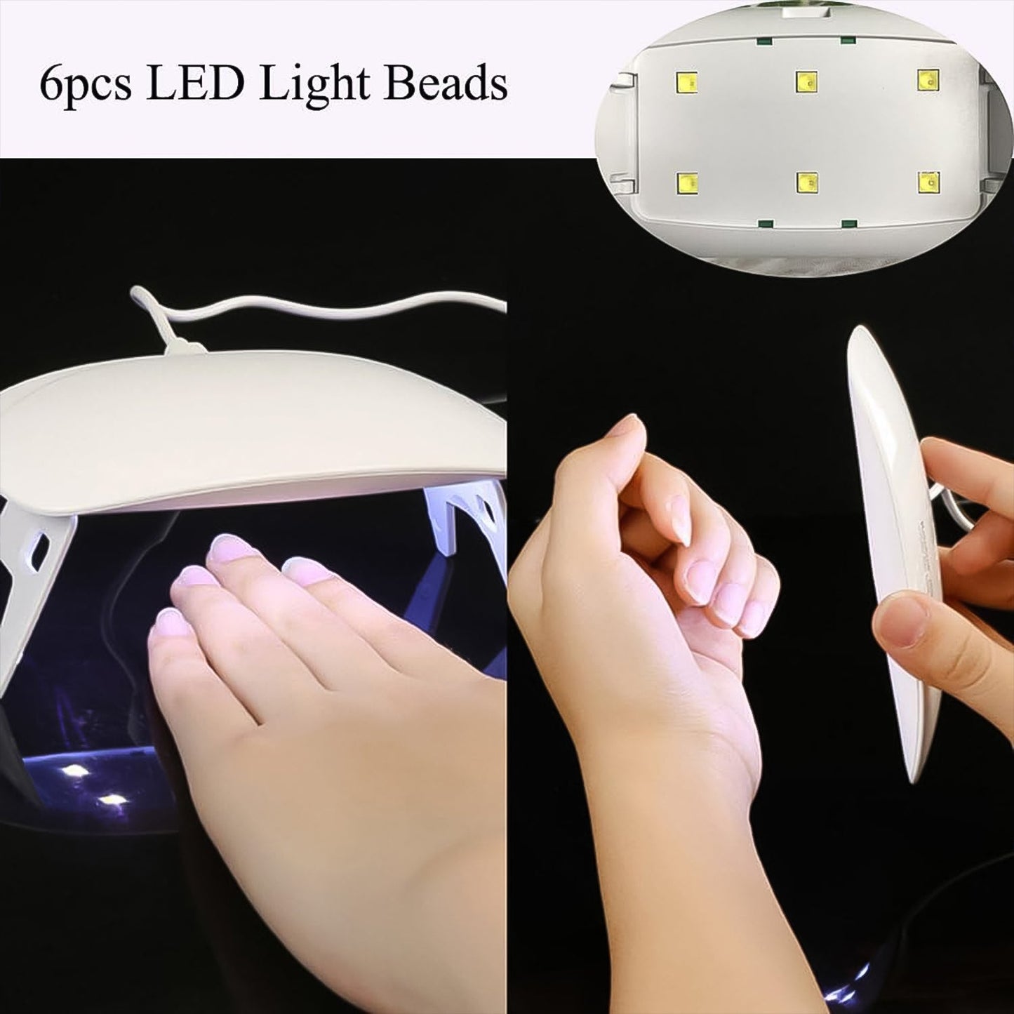 Mini UV LED Nail Dryer Lamp – Portable Gel Nail Light with Timer (1 Pc)
